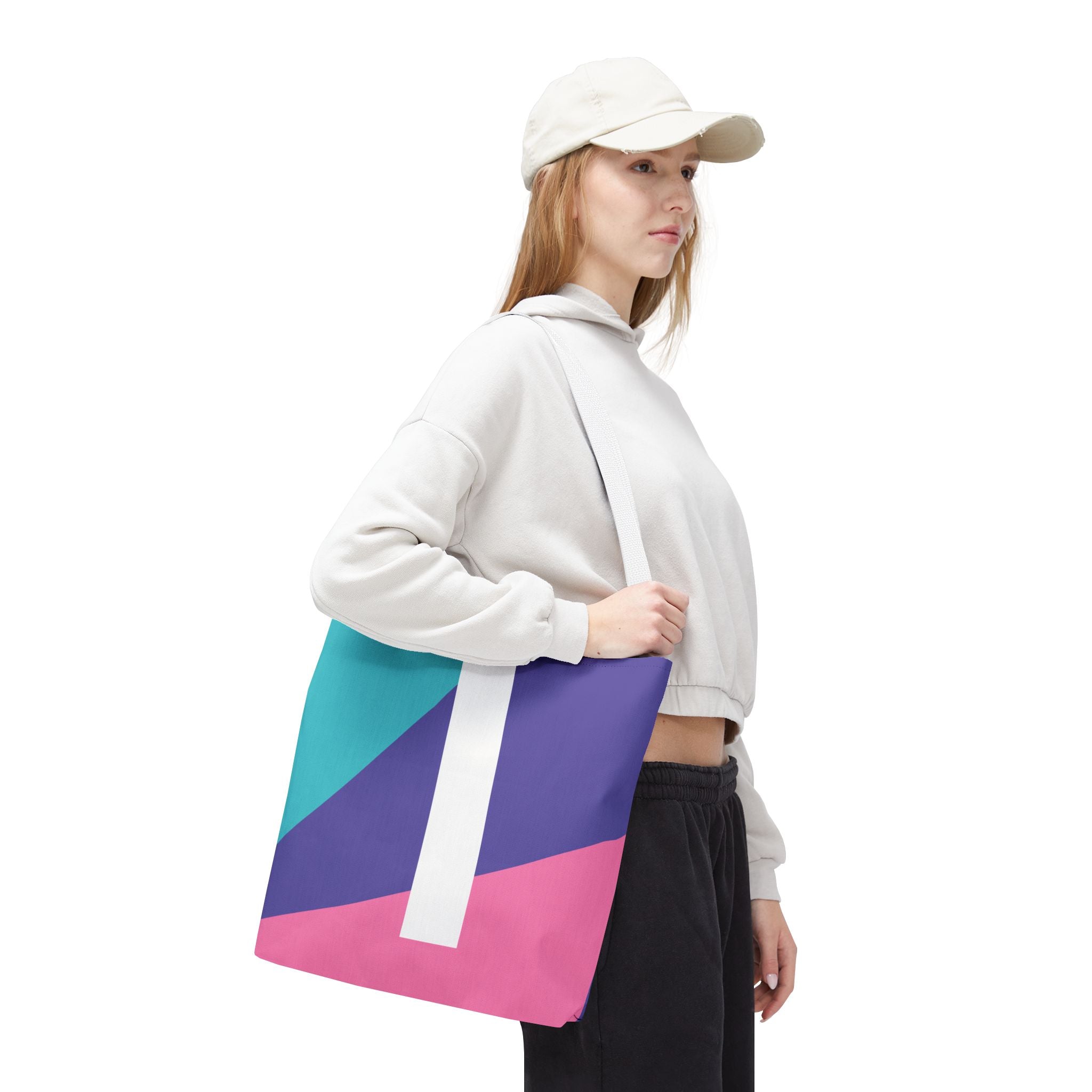 Monogram 'I' Colorblock Tote Bag — Personalized Initial I Shoulder Tote