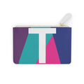 Initial T Mini Clutch — Colorblock Monogram Wristlet Wallet