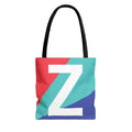 Monogram 'Z' Colorblock Tote Bag — Personalized Initial Z Shoulder Tote