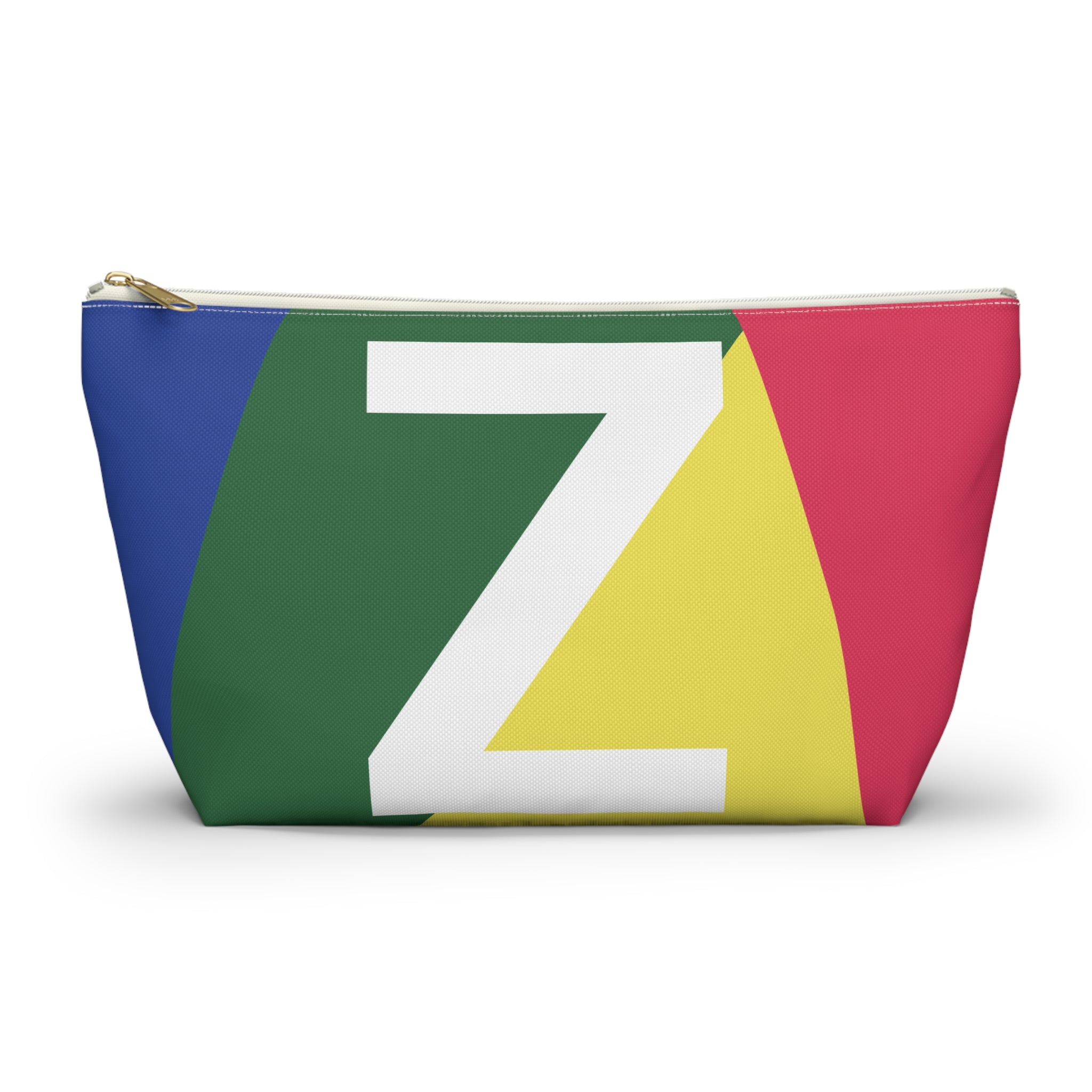 Initials Colorblock Accessory Pouch — Monogram Z T-Bottom Cosmetic Bag