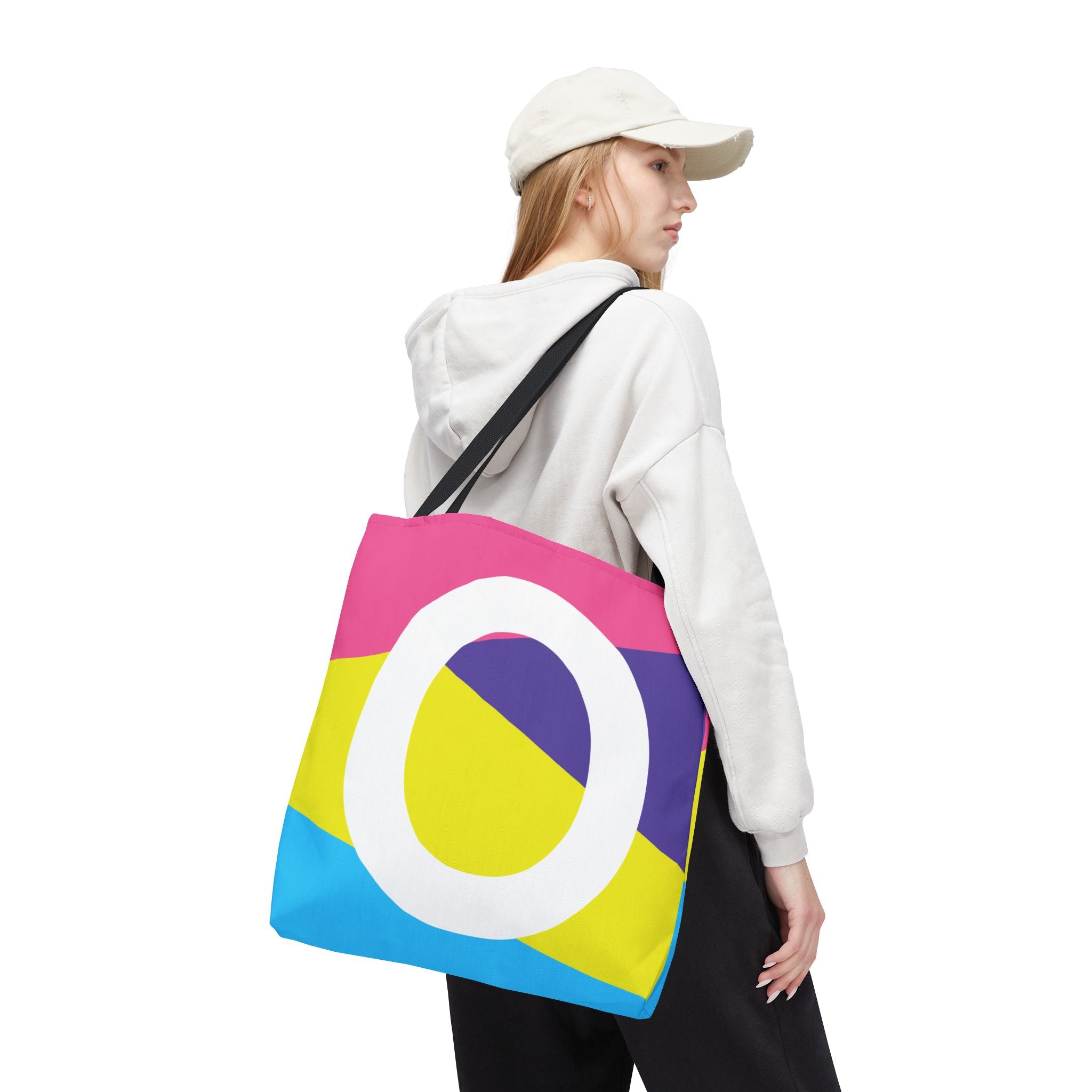 Monogram 'O' Colorblock Tote Bag — Personalized Initial O Shoulder Tote