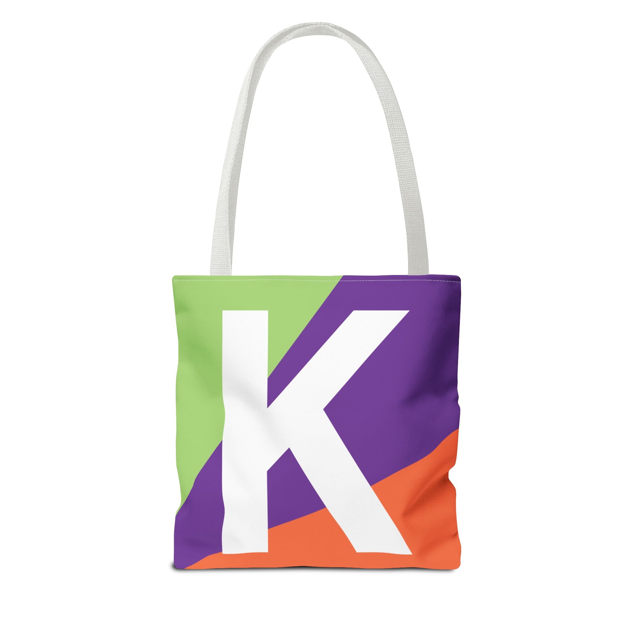 Monogram 'K' Colorblock Tote Bag — Personalized Initial K Shoulder Tote