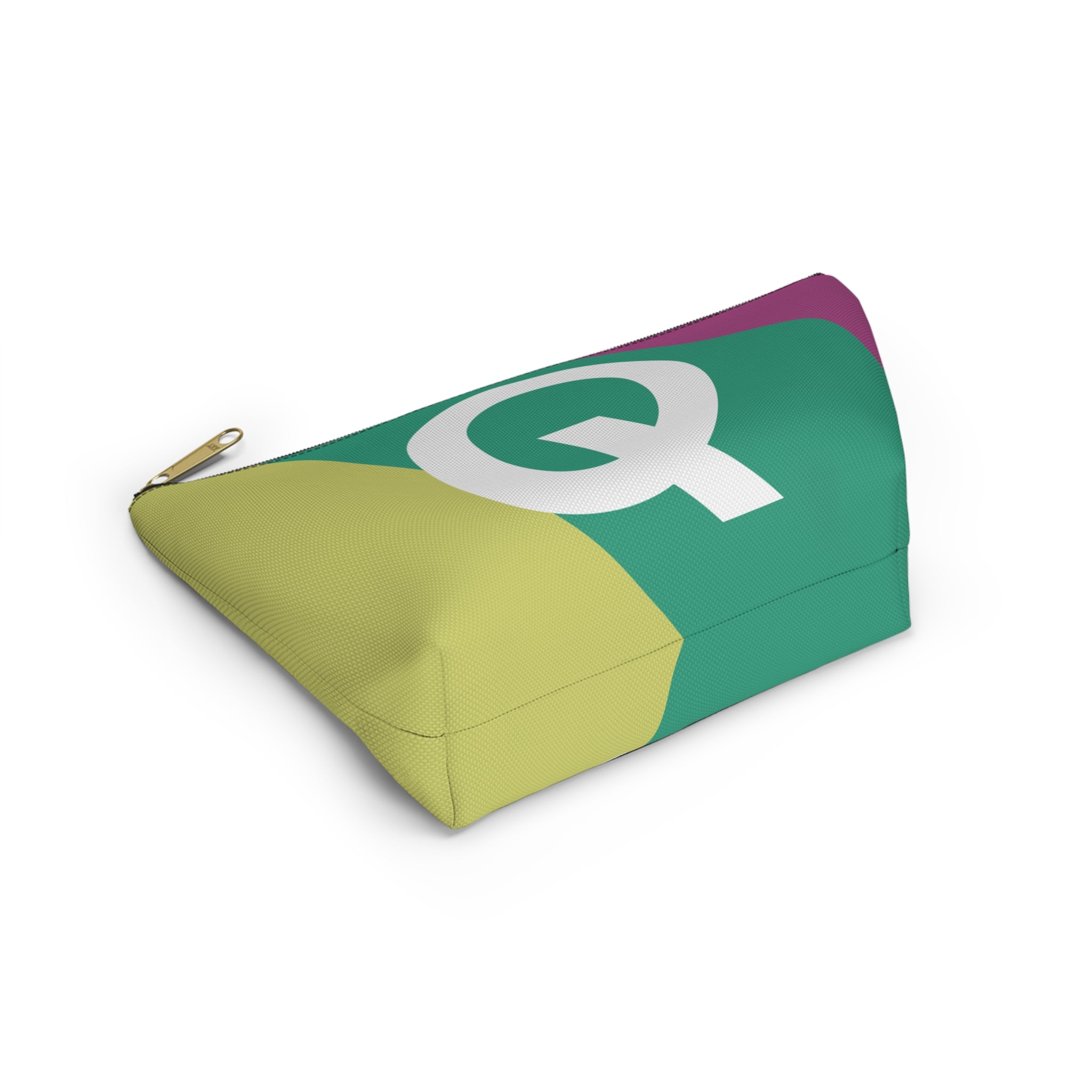 Initials Colorblock Accessory Pouch — Monogram Q T-Bottom Cosmetic Bag