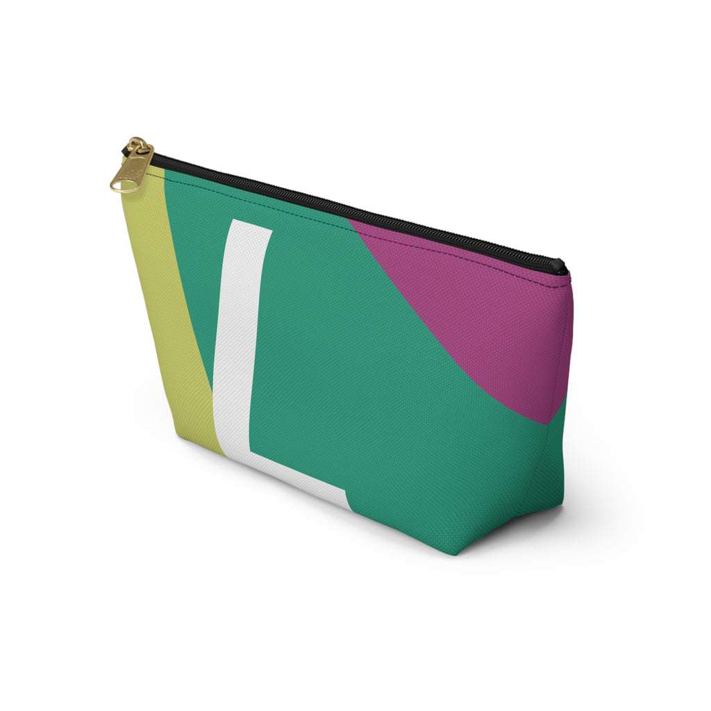 Initials Colorblock Accessory Pouch — Monogram L T-Bottom Cosmetic Bag
