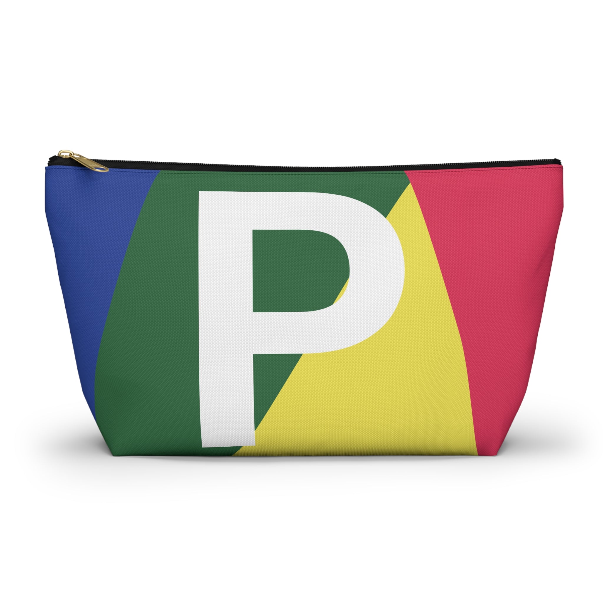 Initials Colorblock Accessory Pouch — Monogram P T-Bottom Cosmetic Bag