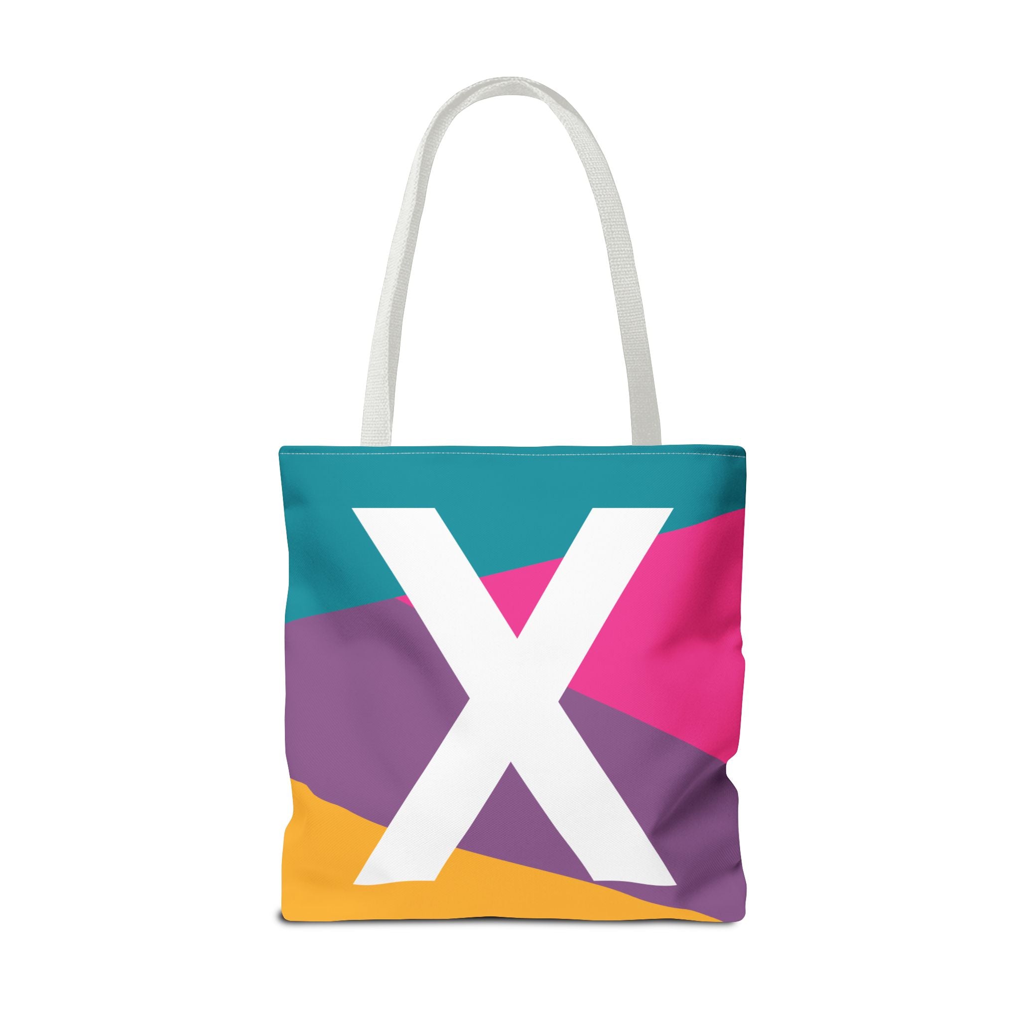 Monogram 'X' Colorblock Tote Bag — Personalized Initial X Shoulder Tote