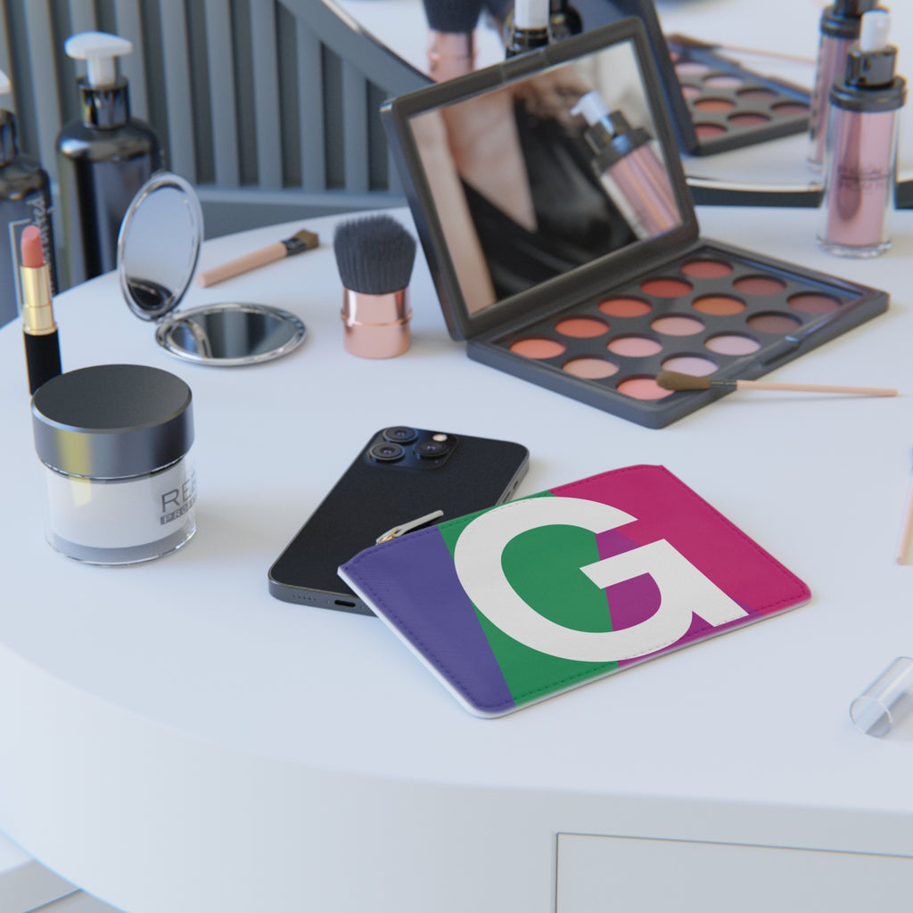 Initial G Mini Clutch — Colorblock Monogram Wristlet Wallet
