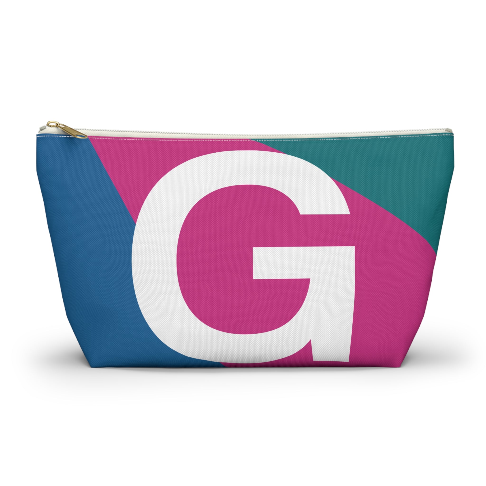 Initials Colorblock Accessory Pouch — Monogram G T-Bottom Cosmetic Bag