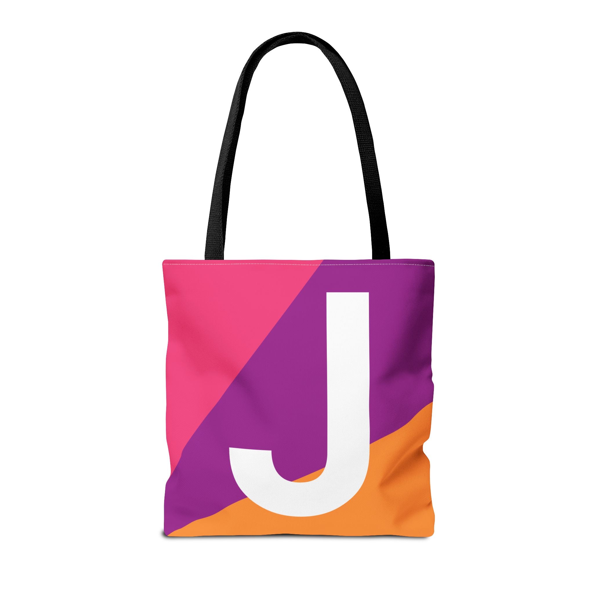 Monogram 'J' Colorblock Tote Bag — Personalized Initial J Shoulder Tote
