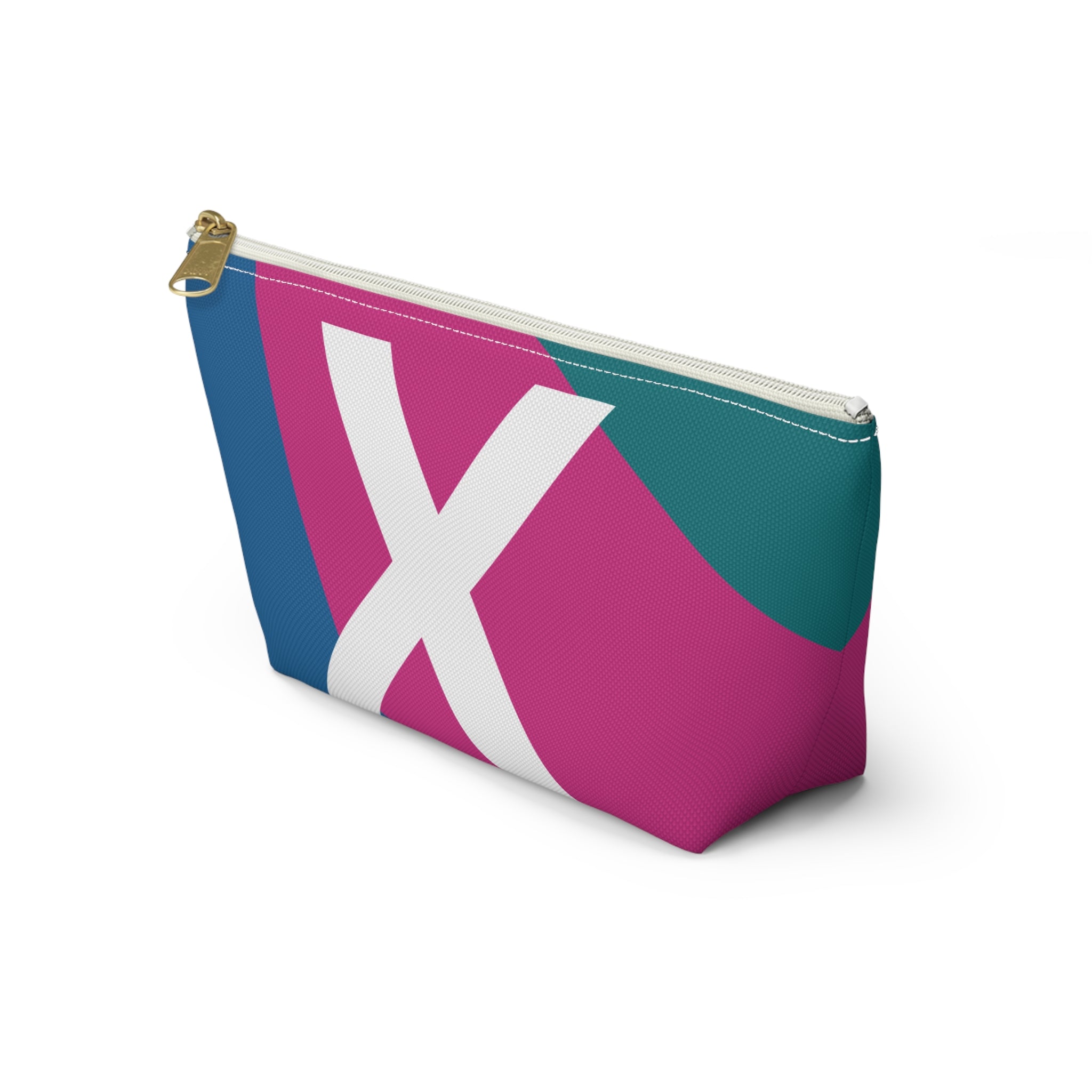 Initials Colorblock Accessory Pouch — Monogram X T-Bottom Cosmetic Bag