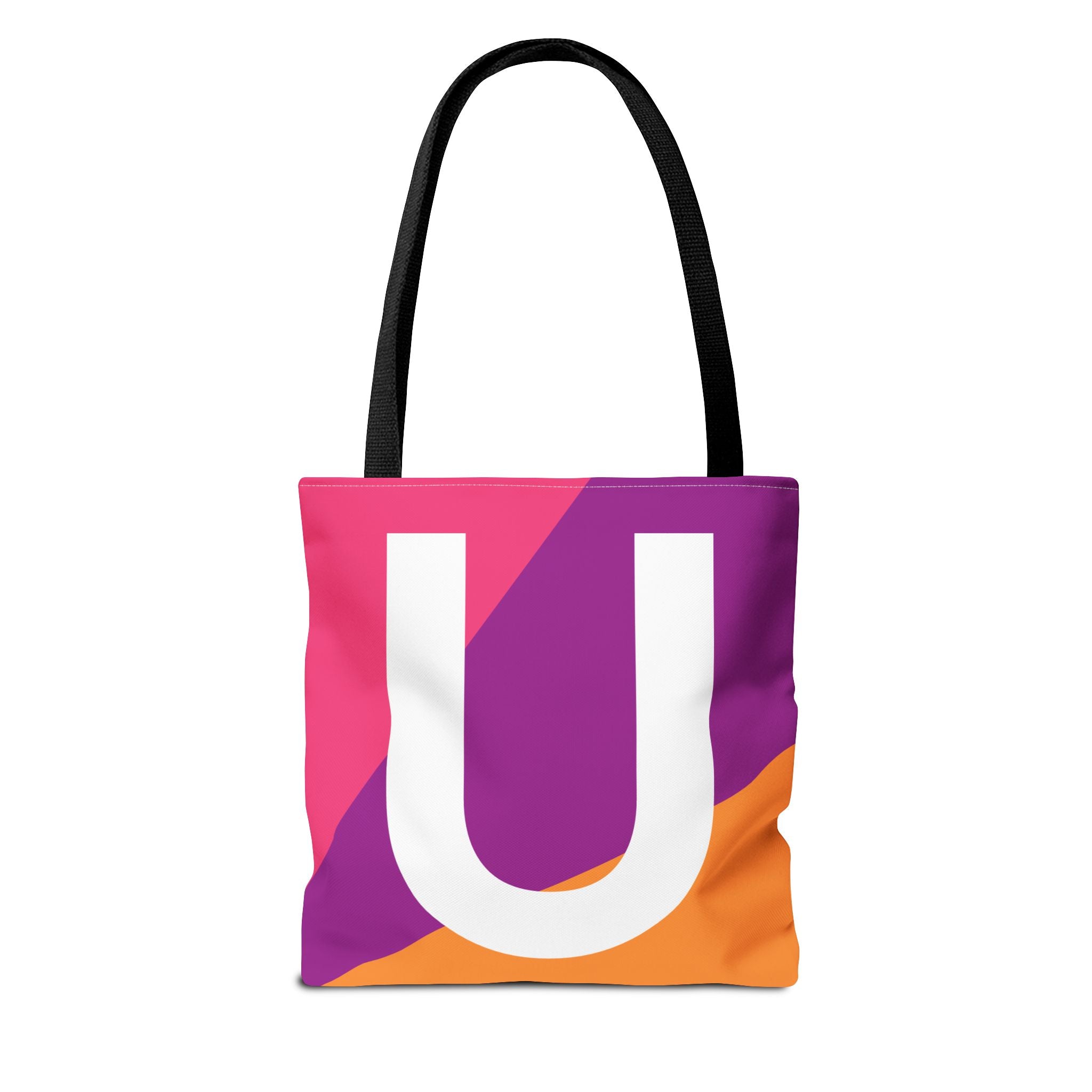 Monogram 'U' Colorblock Tote Bag — Personalized Initial U Shoulder Tote