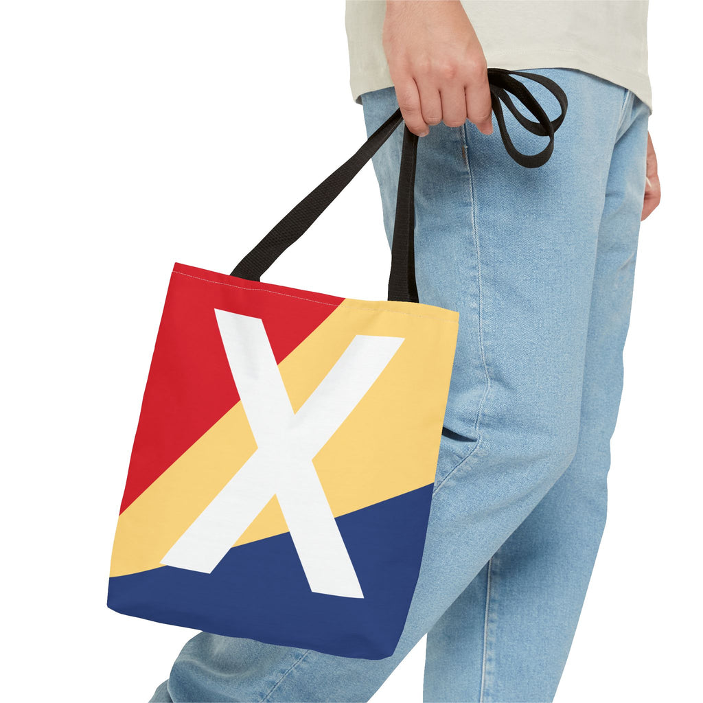 Monogram 'X' Colorblock Tote Bag — Personalized Initial X Shoulder Tote