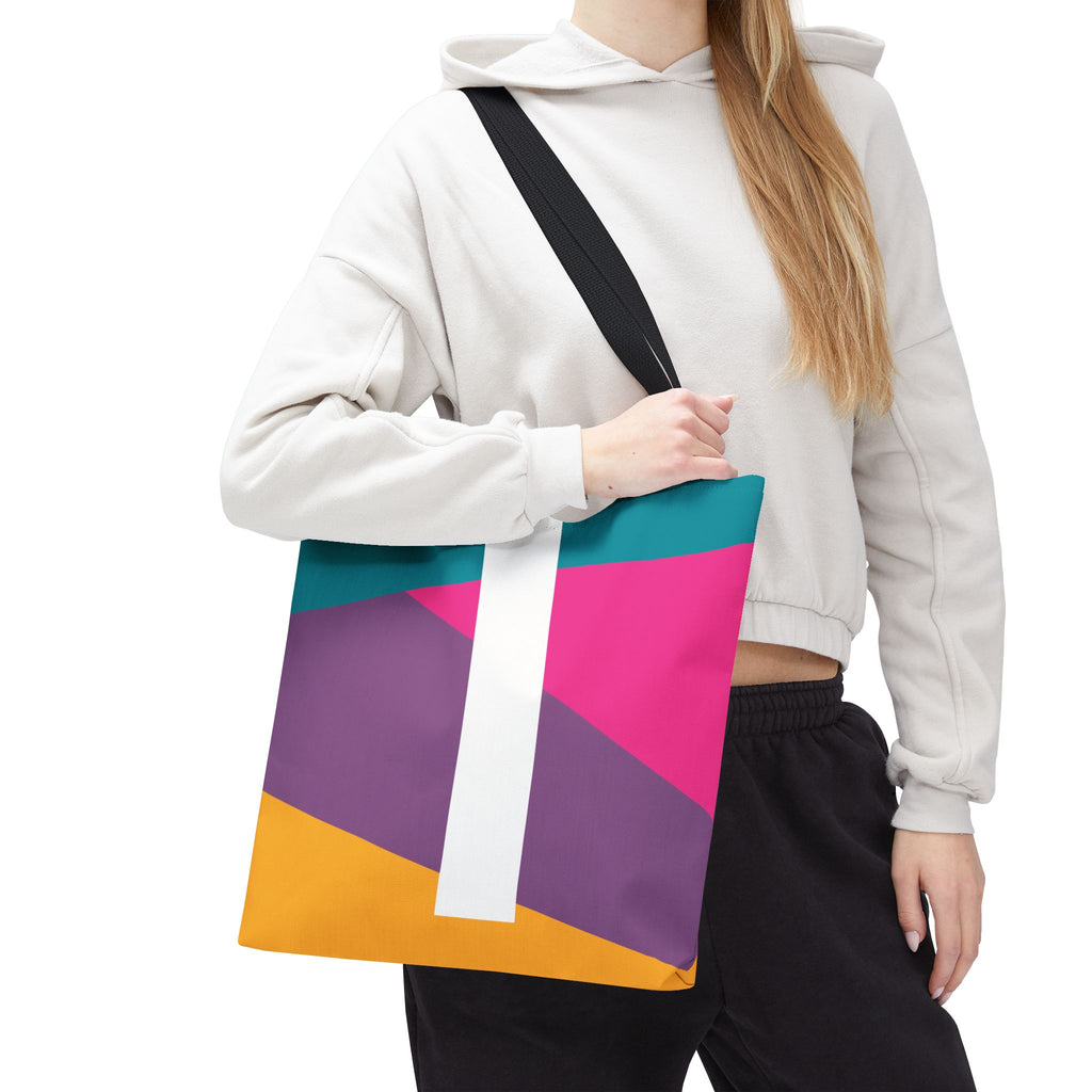 Monogram 'I' Colorblock Tote Bag — Personalized Initial I Shoulder Tote