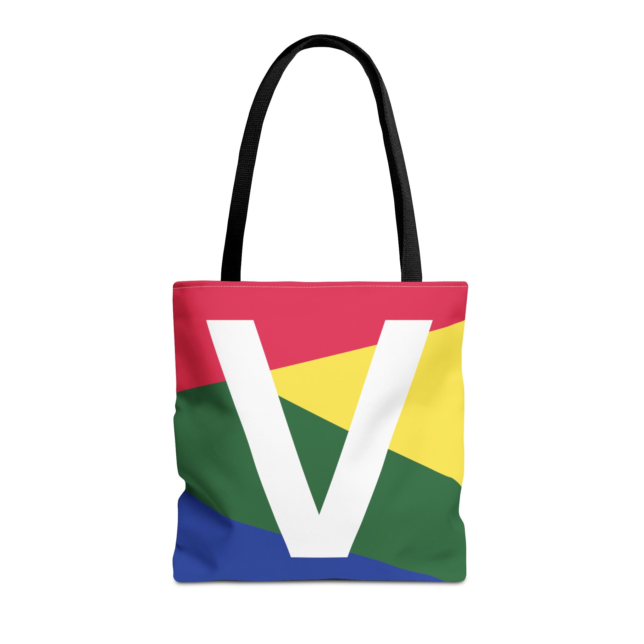 Monogram 'V' Colorblock Tote Bag — Personalized Initial V Shoulder Tote