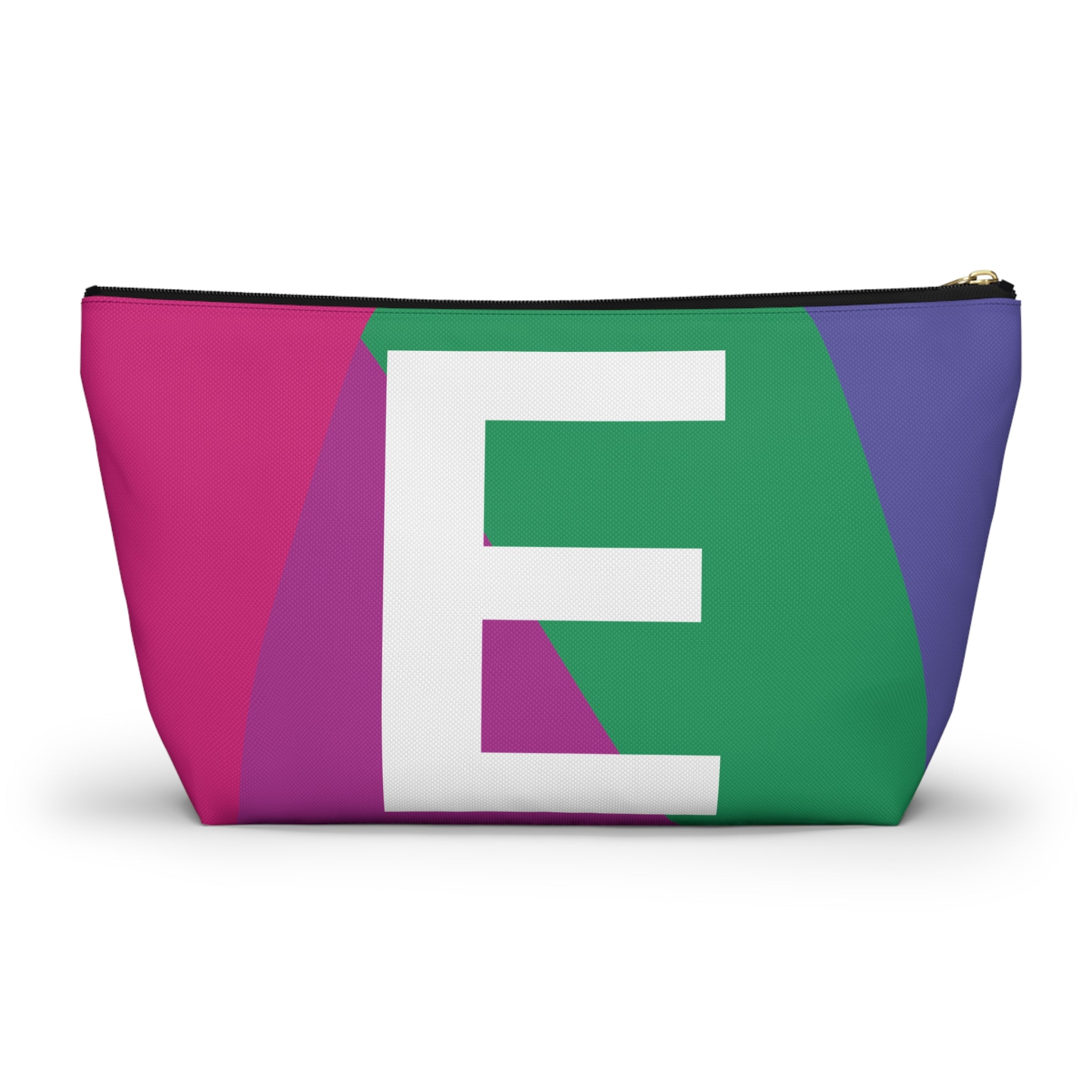 Initials Colorblock Accessory Pouch — Monogram E T-Bottom Cosmetic Bag