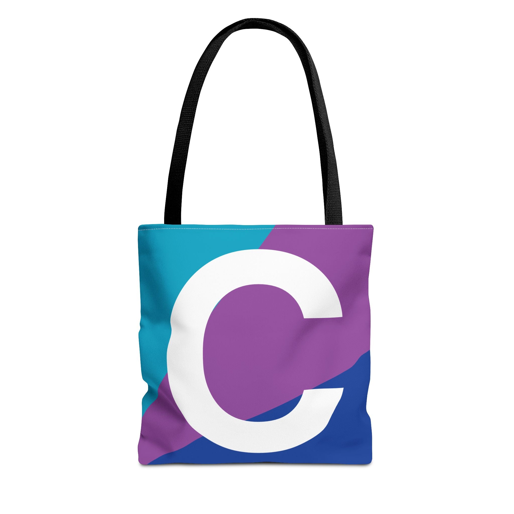 Monogram 'C' Colorblock Tote Bag — Personalized Initial C Shoulder Tote