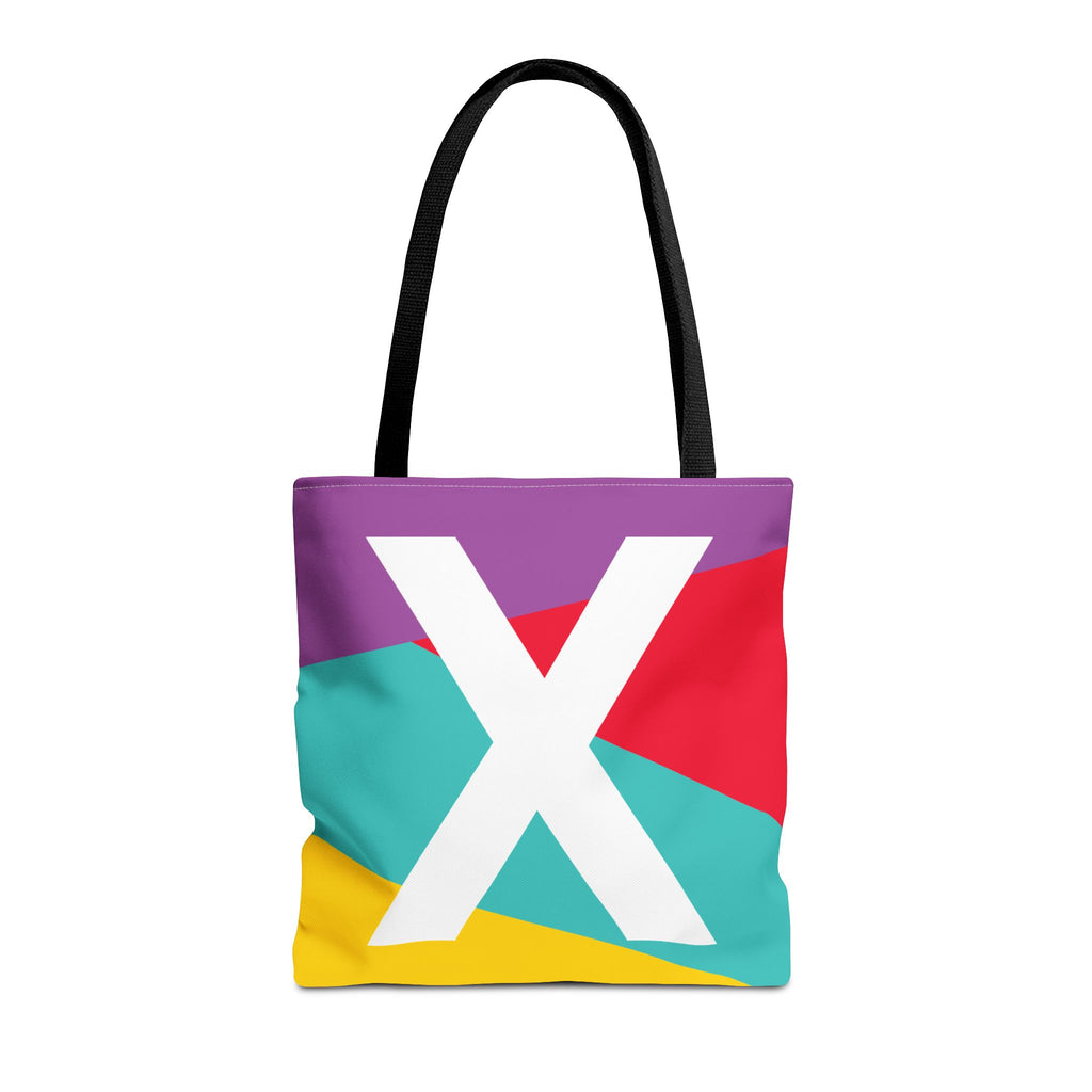 Monogram 'X' Colorblock Tote Bag — Personalized Initial X Shoulder Tote