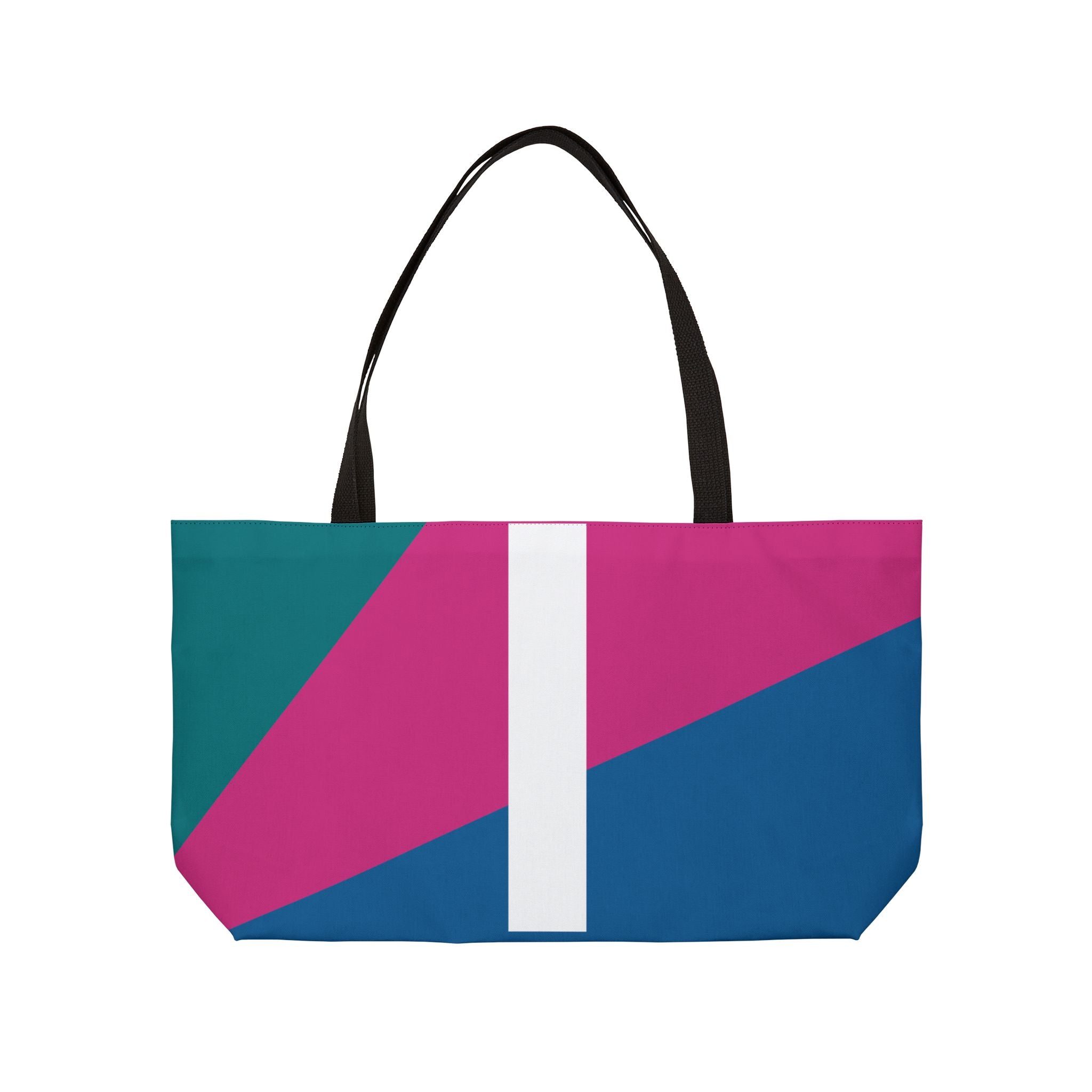 Personalized 'I' Colorblock Tote Bag — Monogram Weekender Tote