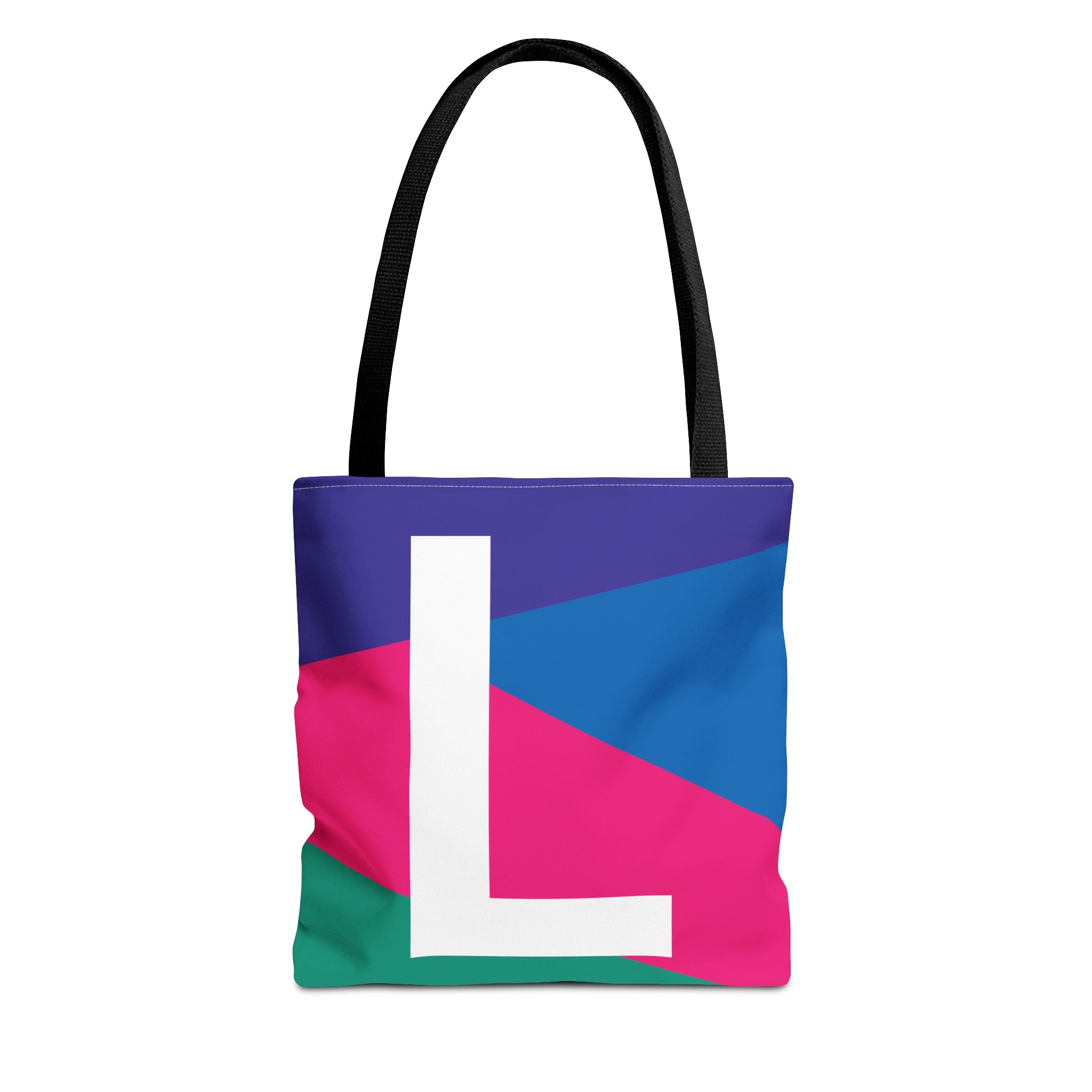 Monogram 'L' Colorblock Tote Bag — Personalized Initial L Shoulder Tote