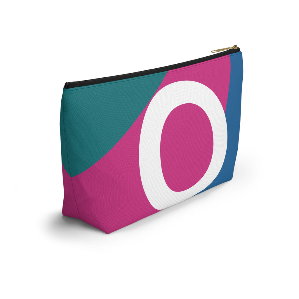 Initials Colorblock Accessory Pouch — Monogram O T-Bottom Cosmetic Bag