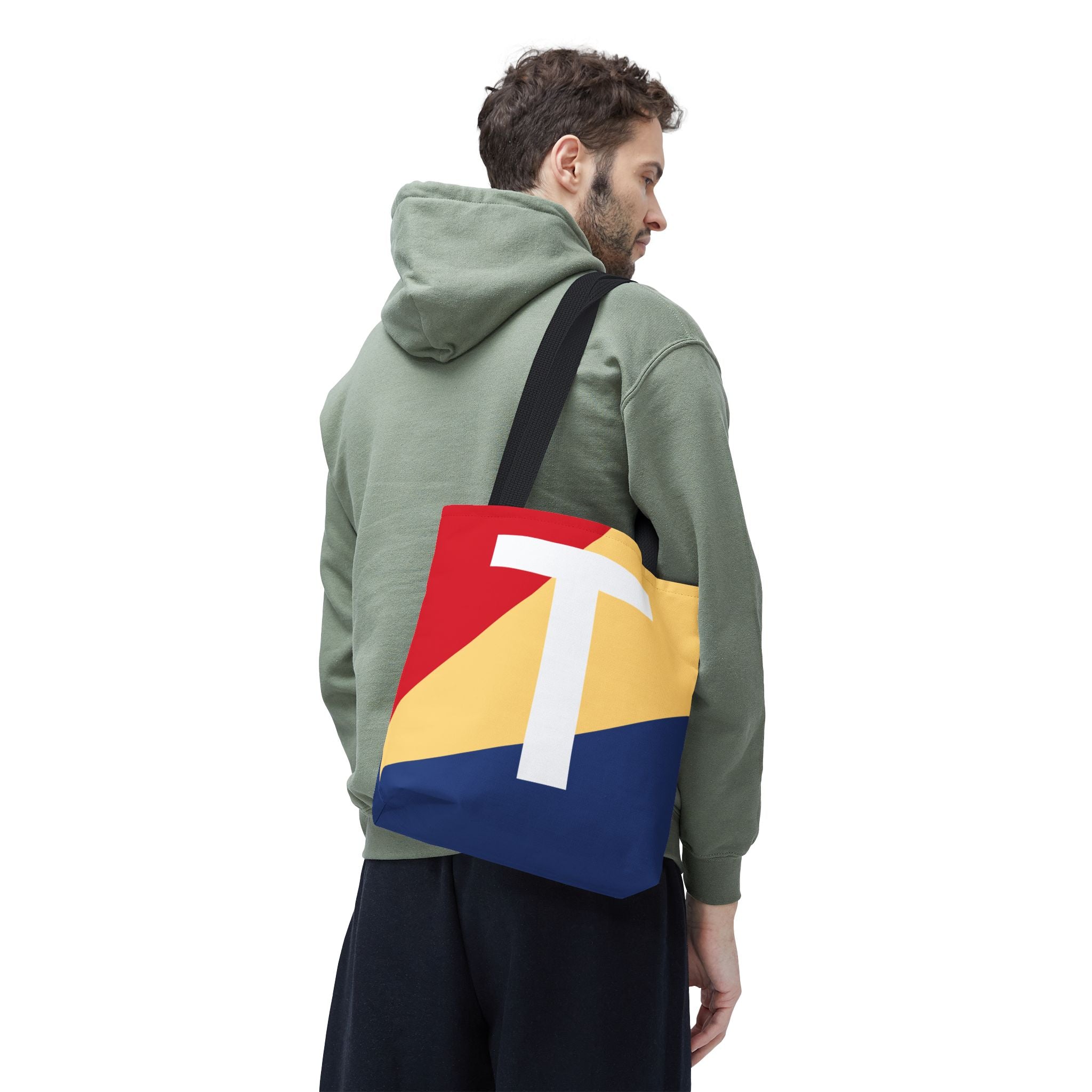 Monogram 'T' Colorblock Tote Bag — Personalized Initial T Shoulder Tote