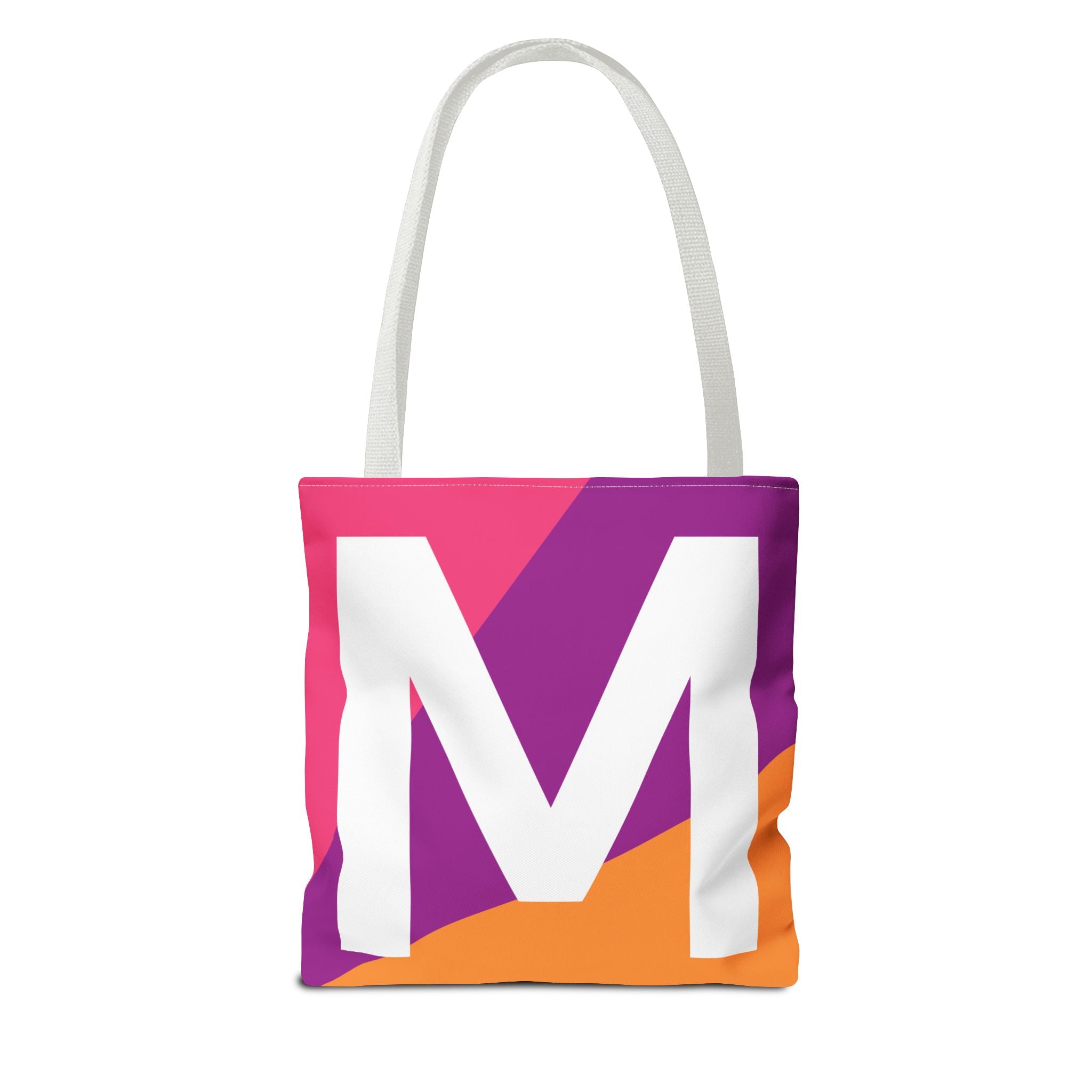 Monogram 'M' Colorblock Tote Bag — Personalized Initial M Shoulder Tote