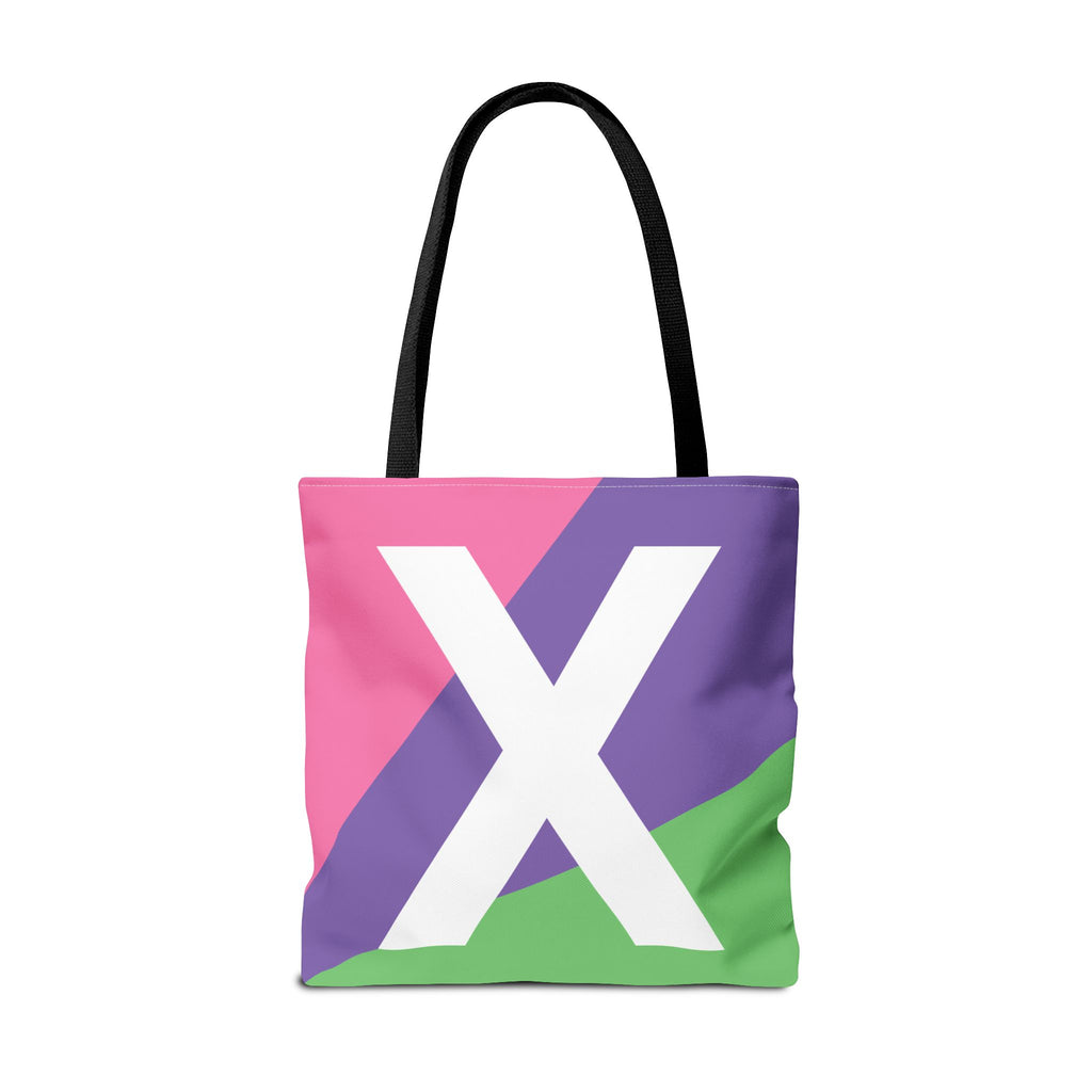 Monogram 'X' Colorblock Tote Bag — Personalized Initial X Shoulder Tote