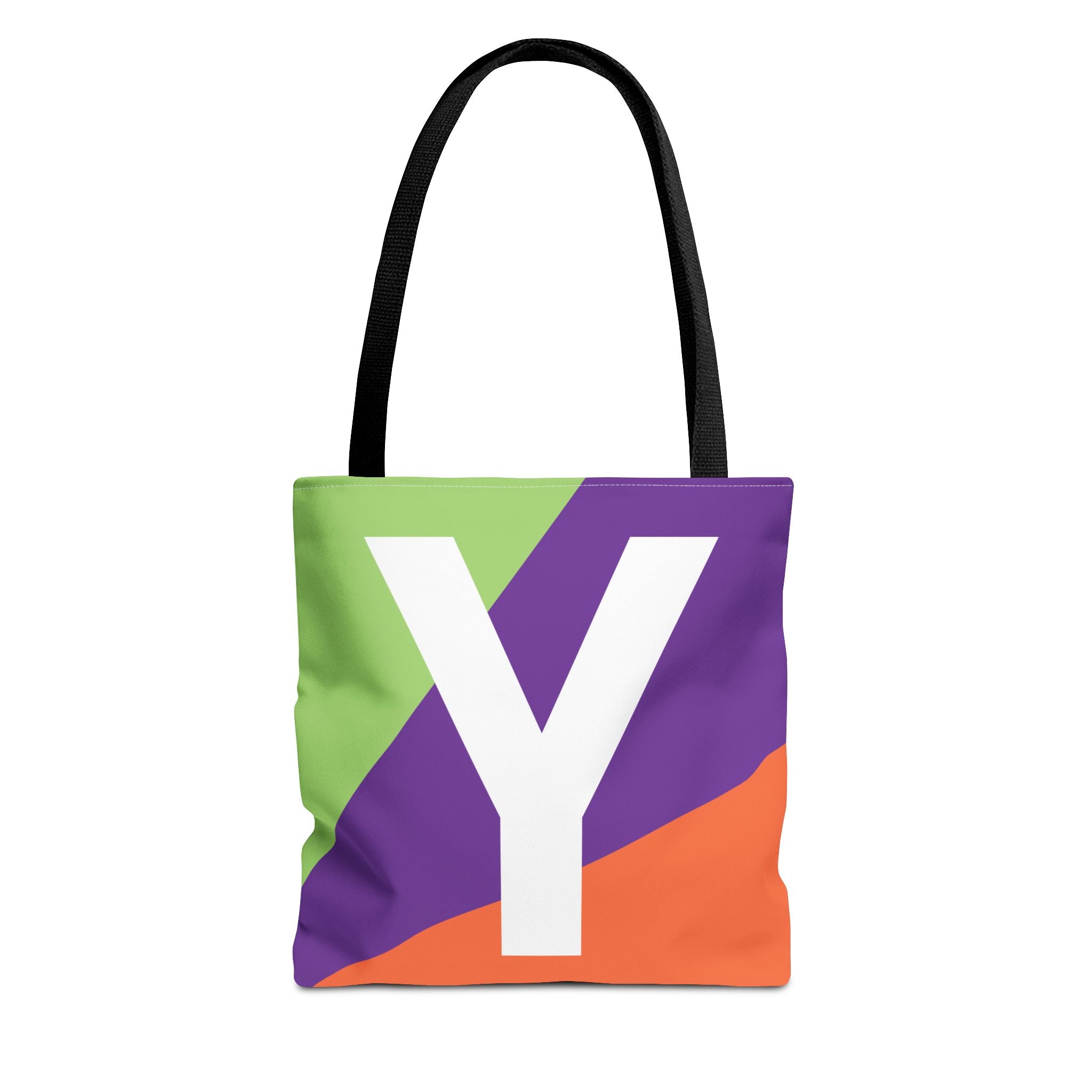 Monogram 'Y' Colorblock Tote Bag — Personalized Initial Y Shoulder Tote