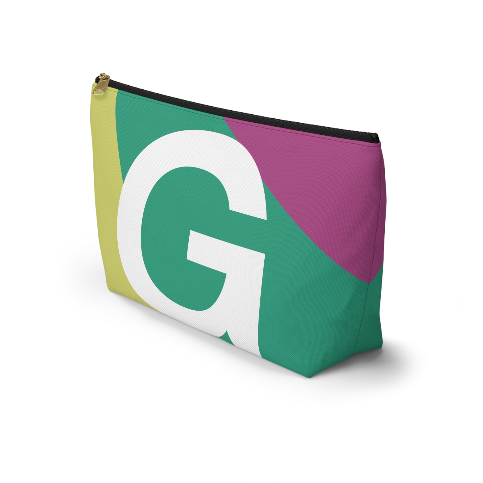 Initials Colorblock Accessory Pouch — Monogram G T-Bottom Cosmetic Bag
