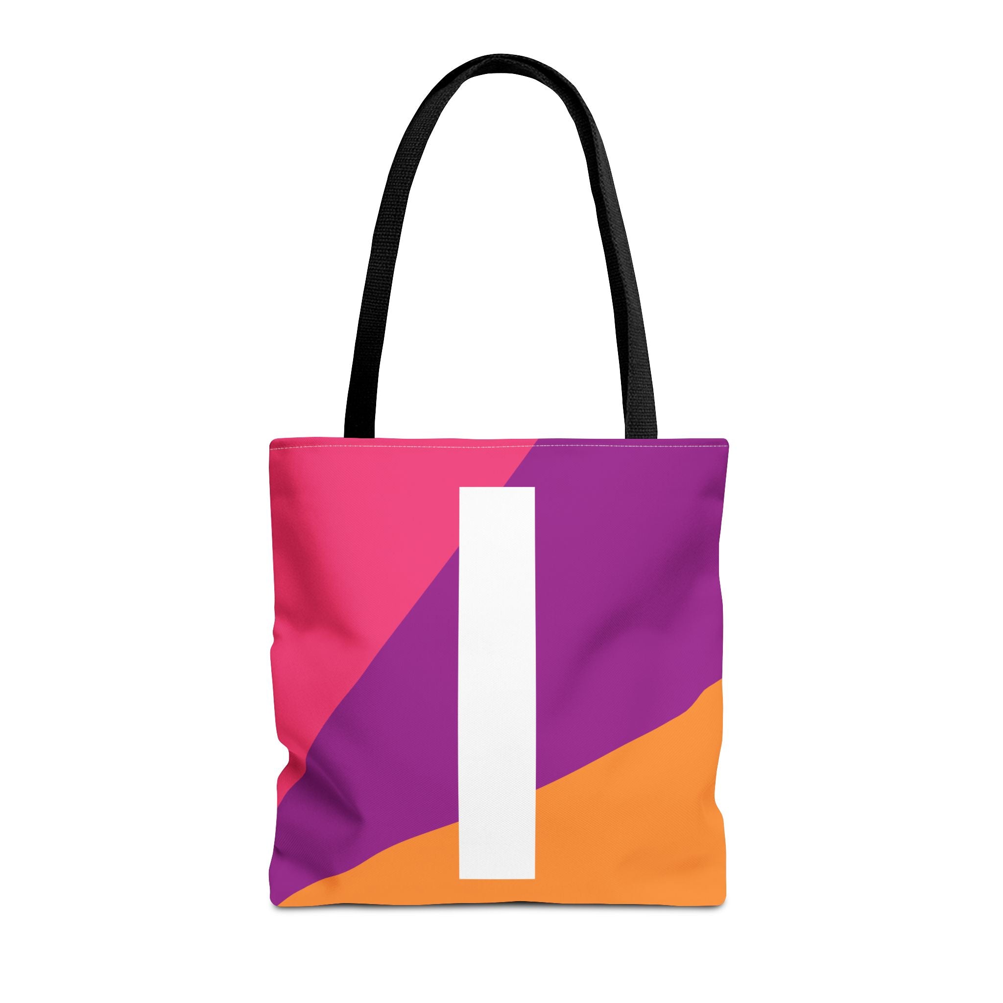 Monogram 'I' Colorblock Tote Bag — Personalized Initial I Shoulder Tote
