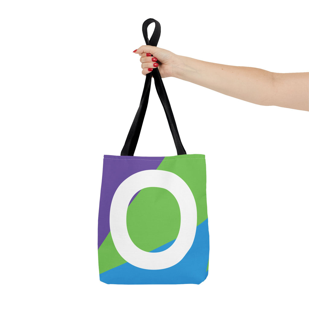 Monogram 'O' Colorblock Tote Bag — Personalized Initial O Shoulder Tote
