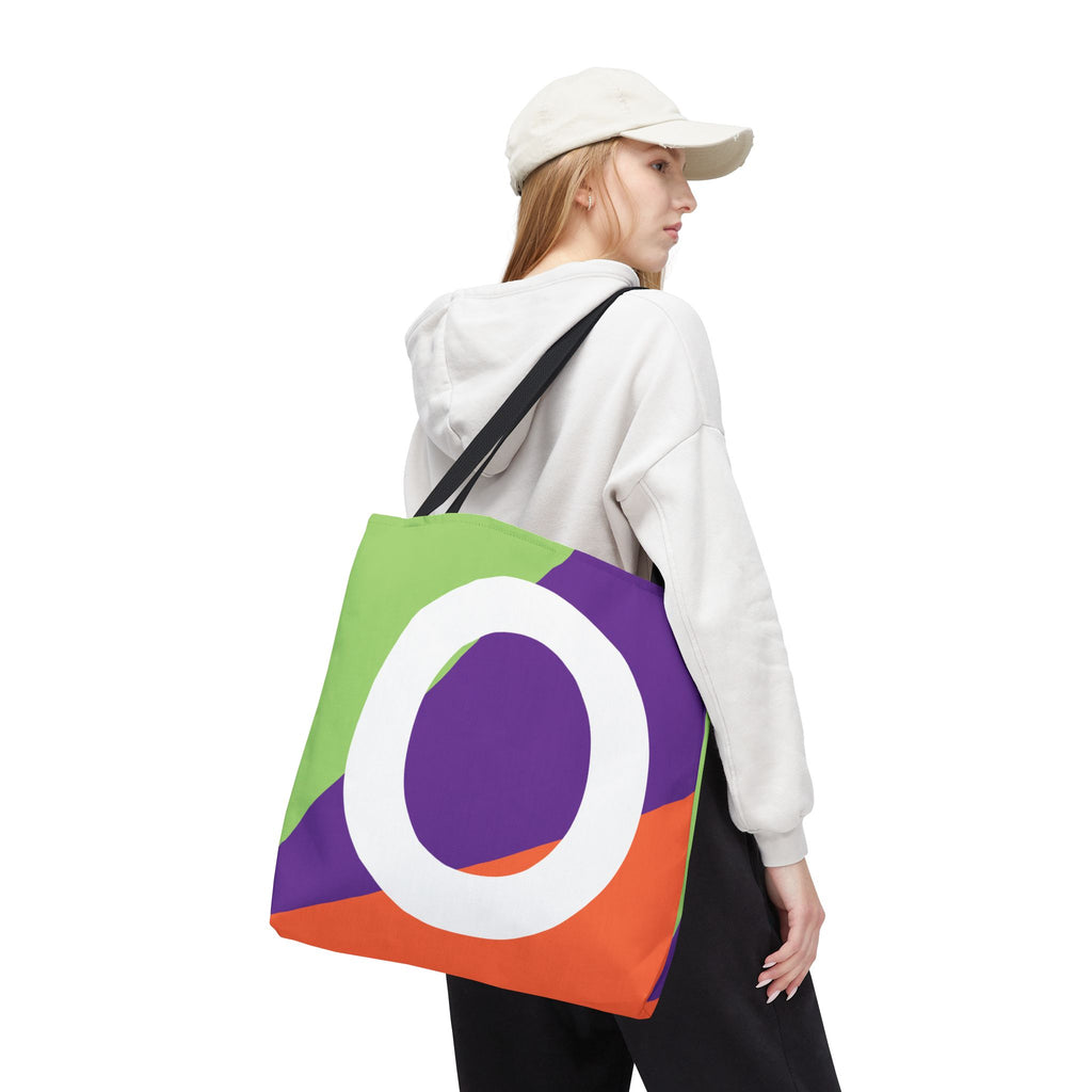 Monogram 'O' Colorblock Tote Bag — Personalized Initial O Shoulder Tote