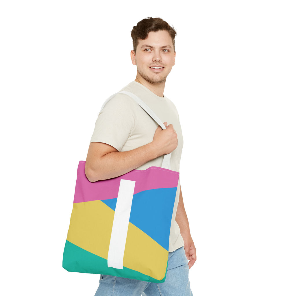Monogram 'I' Colorblock Tote Bag — Personalized Initial I Shoulder Tote
