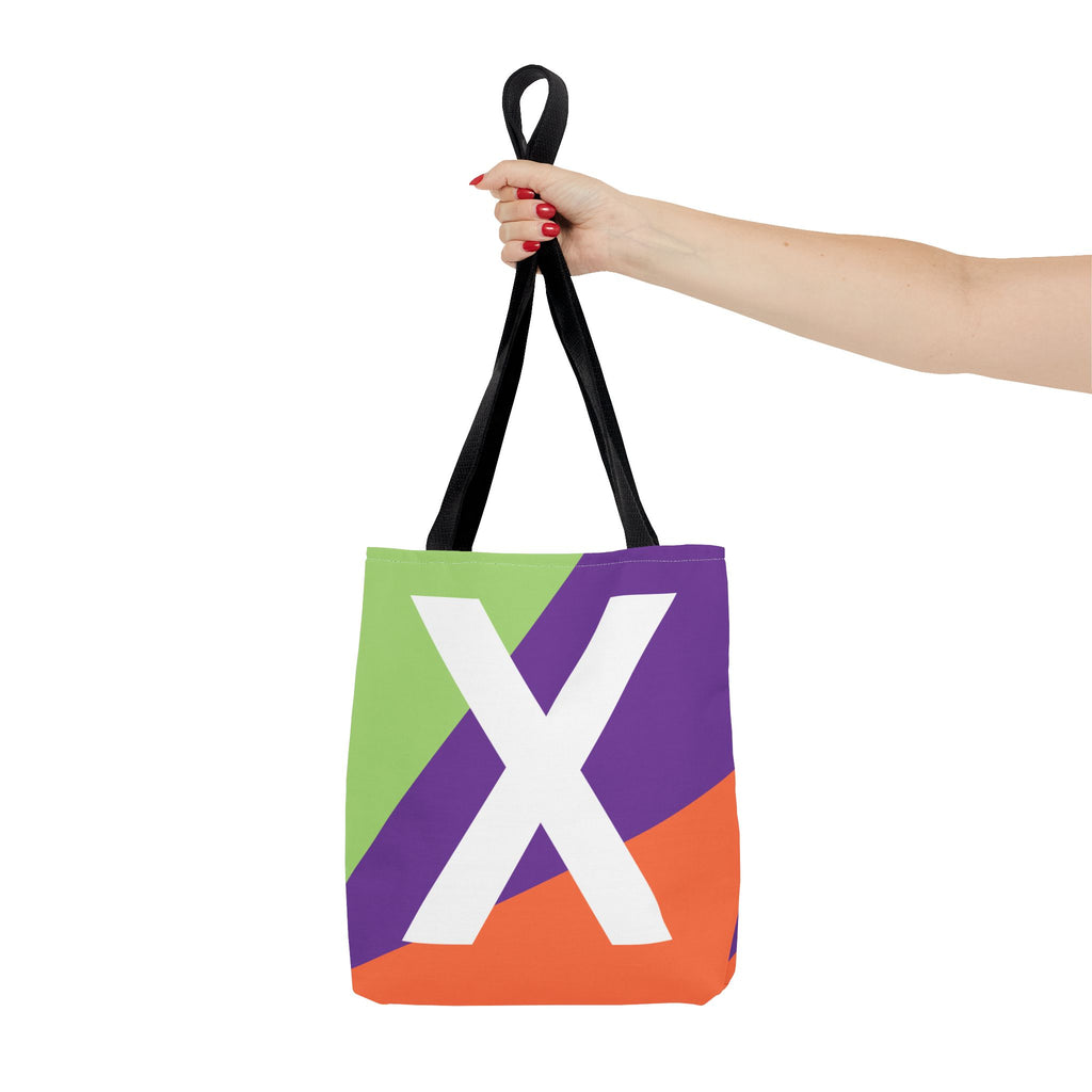 Monogram 'X' Colorblock Tote Bag — Personalized Initial X Shoulder Tote