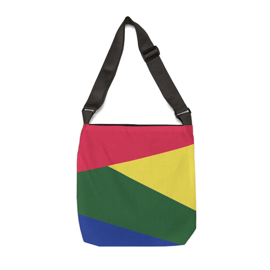 Colorblock Geometric Tote Bag — Adjustable Strap, Bright Abstract Pattern