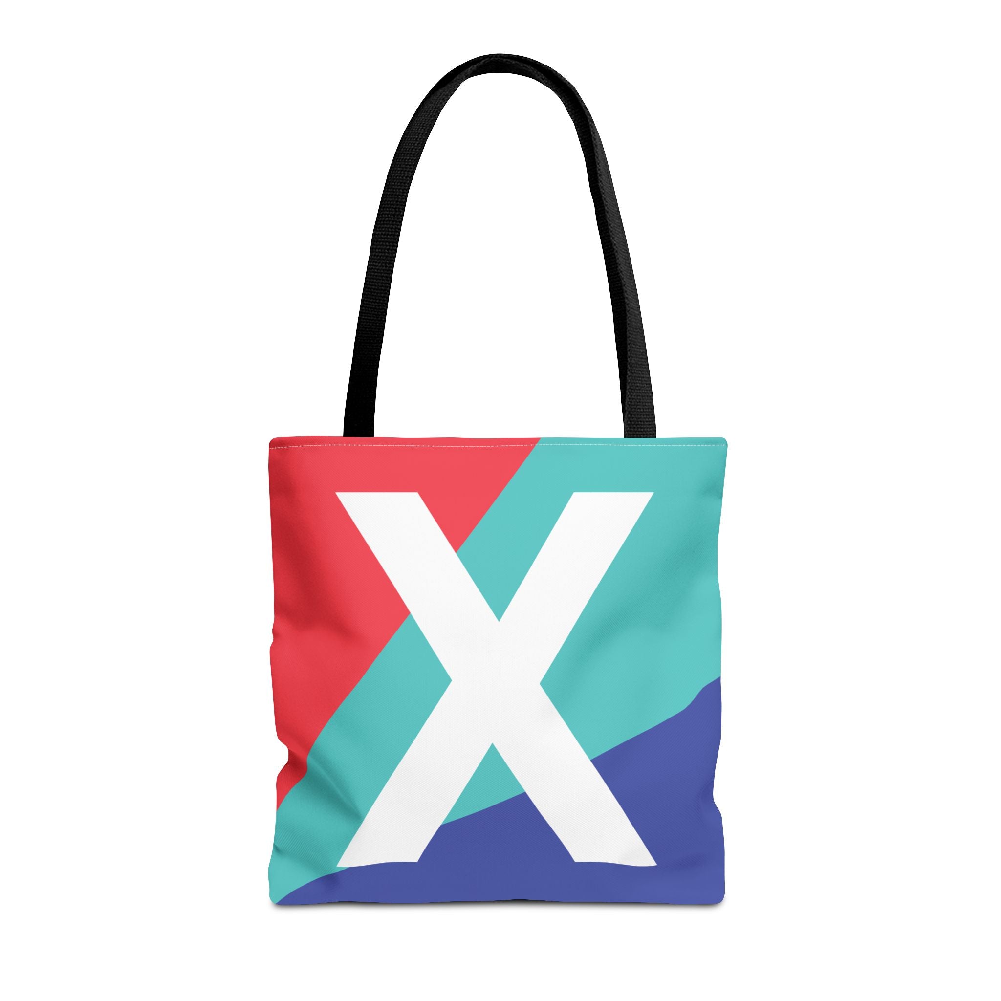 Monogram 'X' Colorblock Tote Bag — Personalized Initial X Shoulder Tote