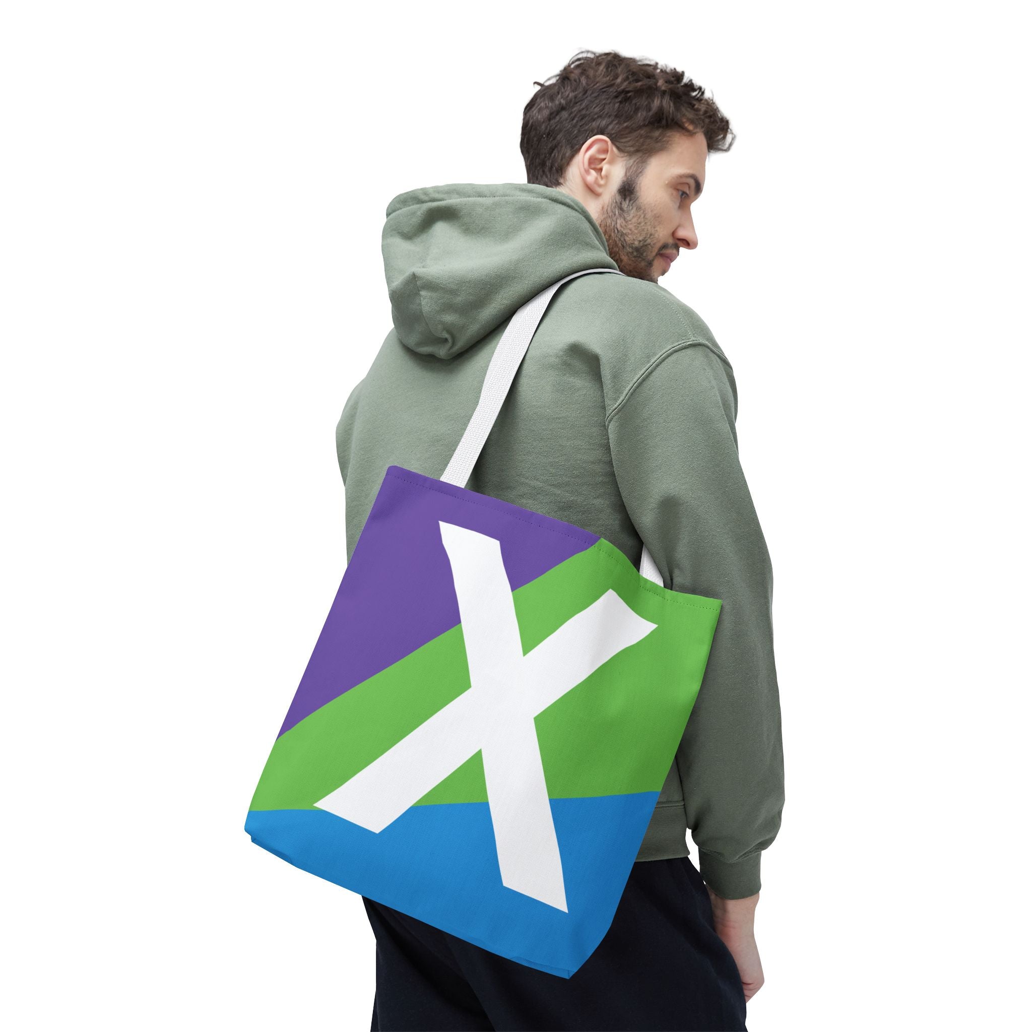 Monogram 'X' Colorblock Tote Bag — Personalized Initial X Shoulder Tote