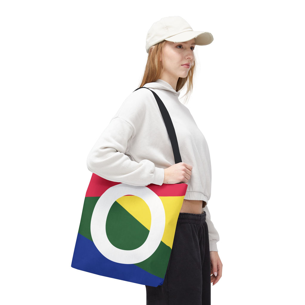 Monogram 'O' Colorblock Tote Bag — Personalized Initial O Shoulder Tote