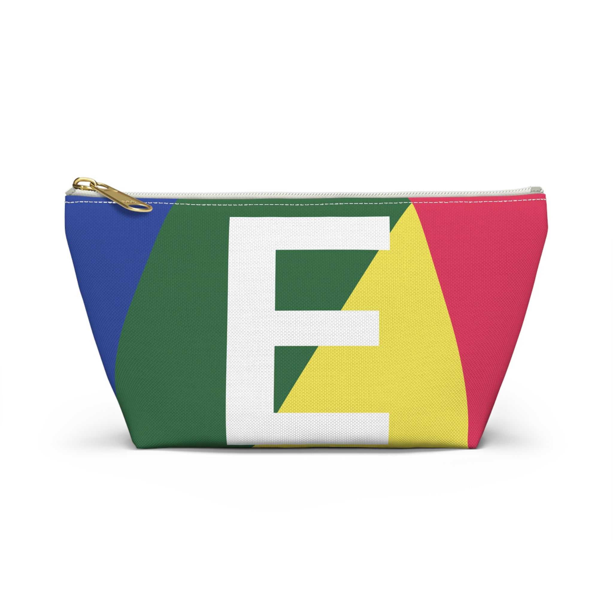 Initials Colorblock Accessory Pouch — Monogram E T-Bottom Cosmetic Bag
