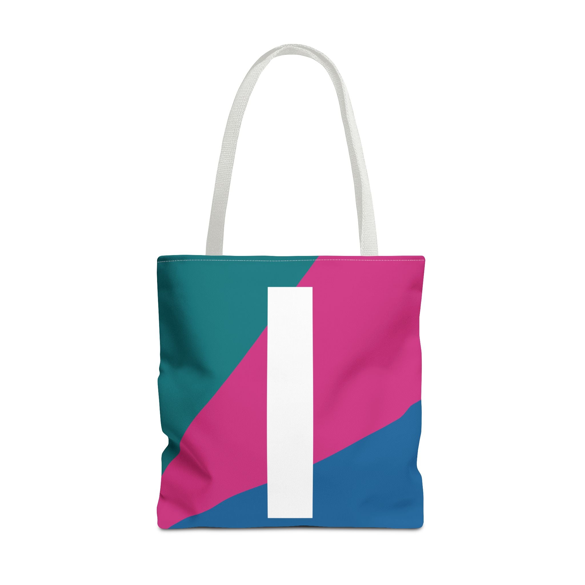 Monogram 'I' Colorblock Tote Bag — Personalized Initial I Shoulder Tote