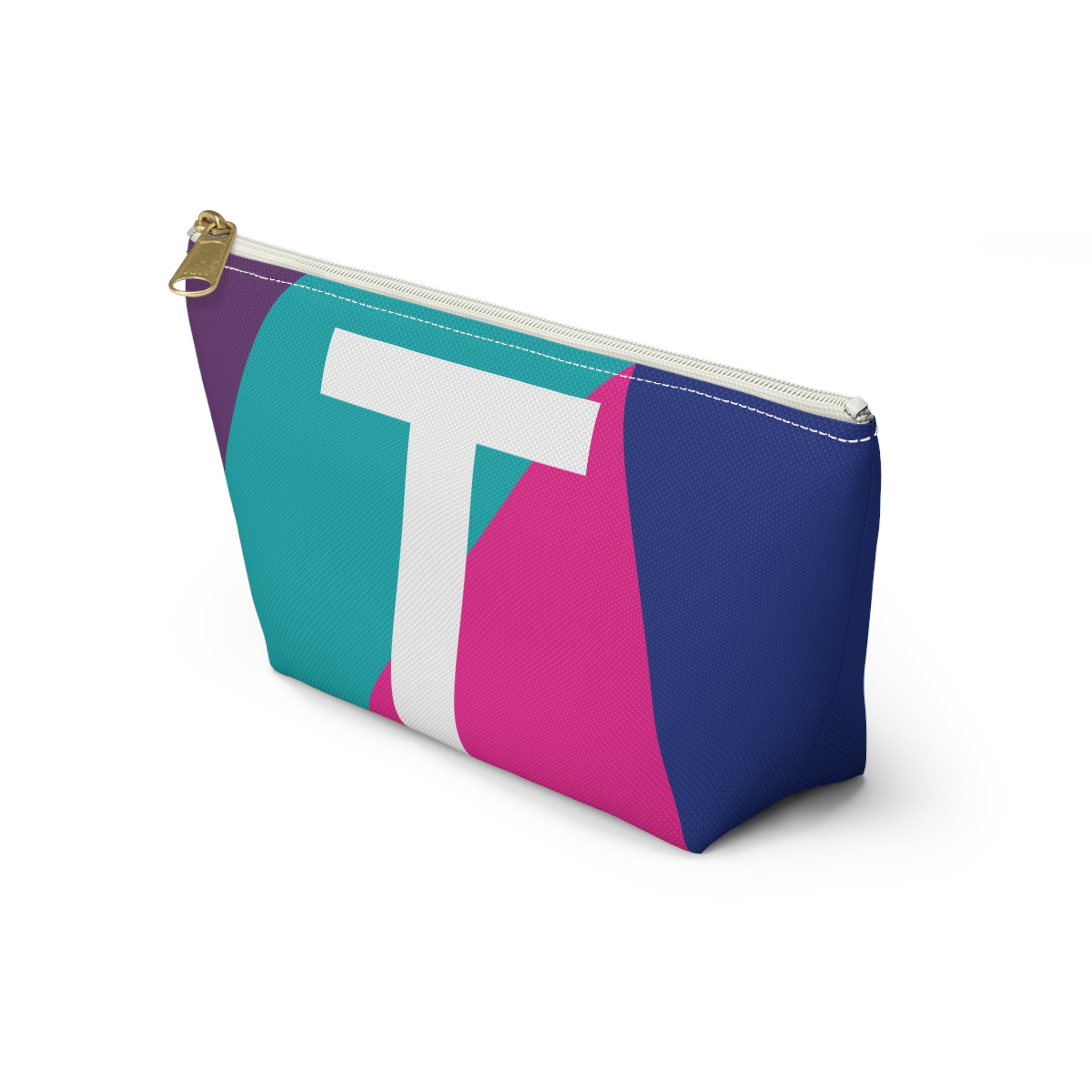 Colorblock Accessory Pouch — Monogram T T-Bottom Cosmetic Bag