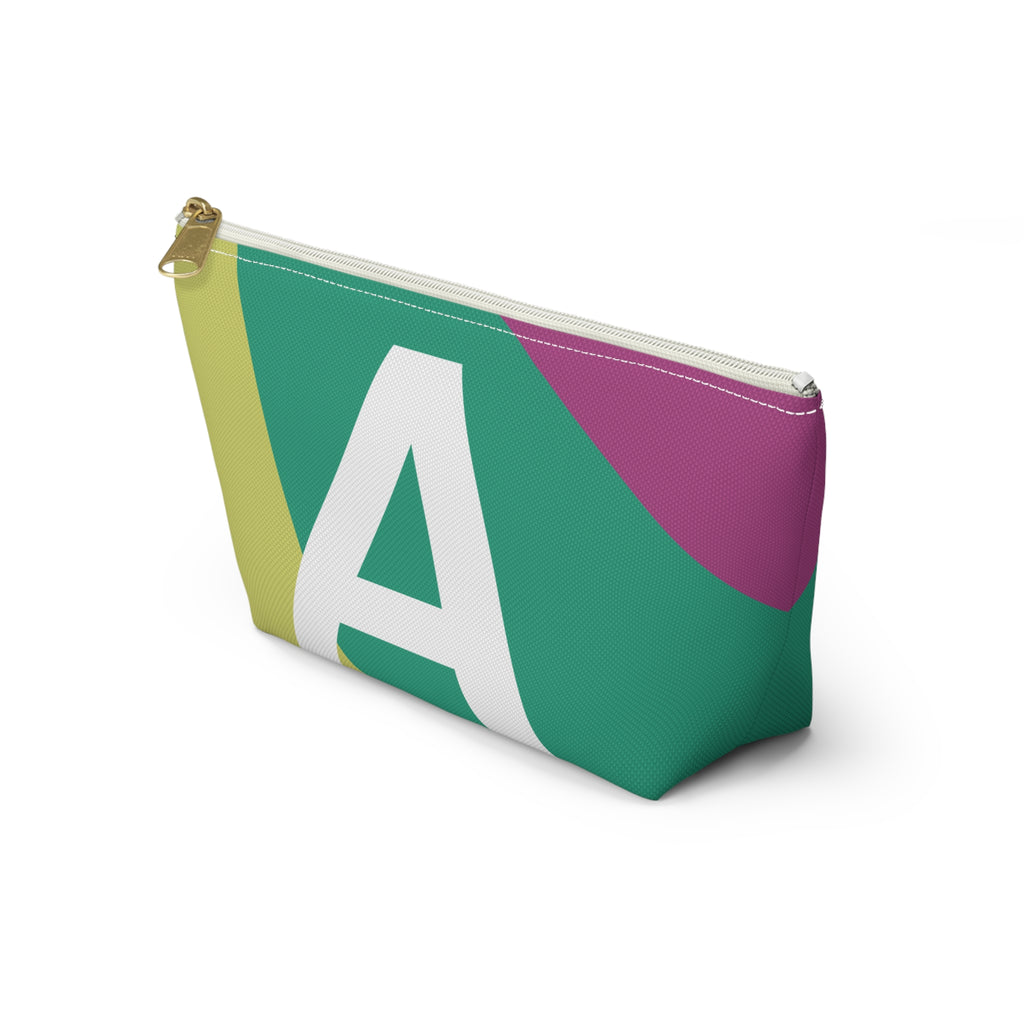 Initials Colorblock Accessory Pouch — Monogram A T-Bottom Cosmetic Bag