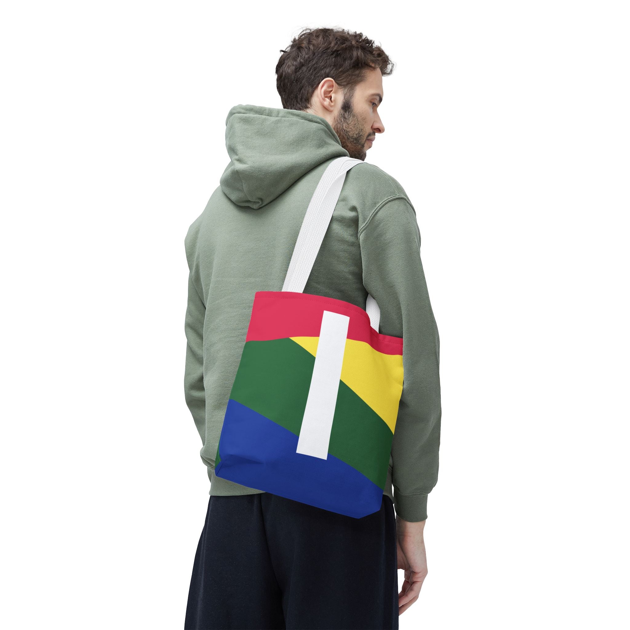 Monogram 'I' Colorblock Tote Bag — Personalized Initial I Shoulder Tote