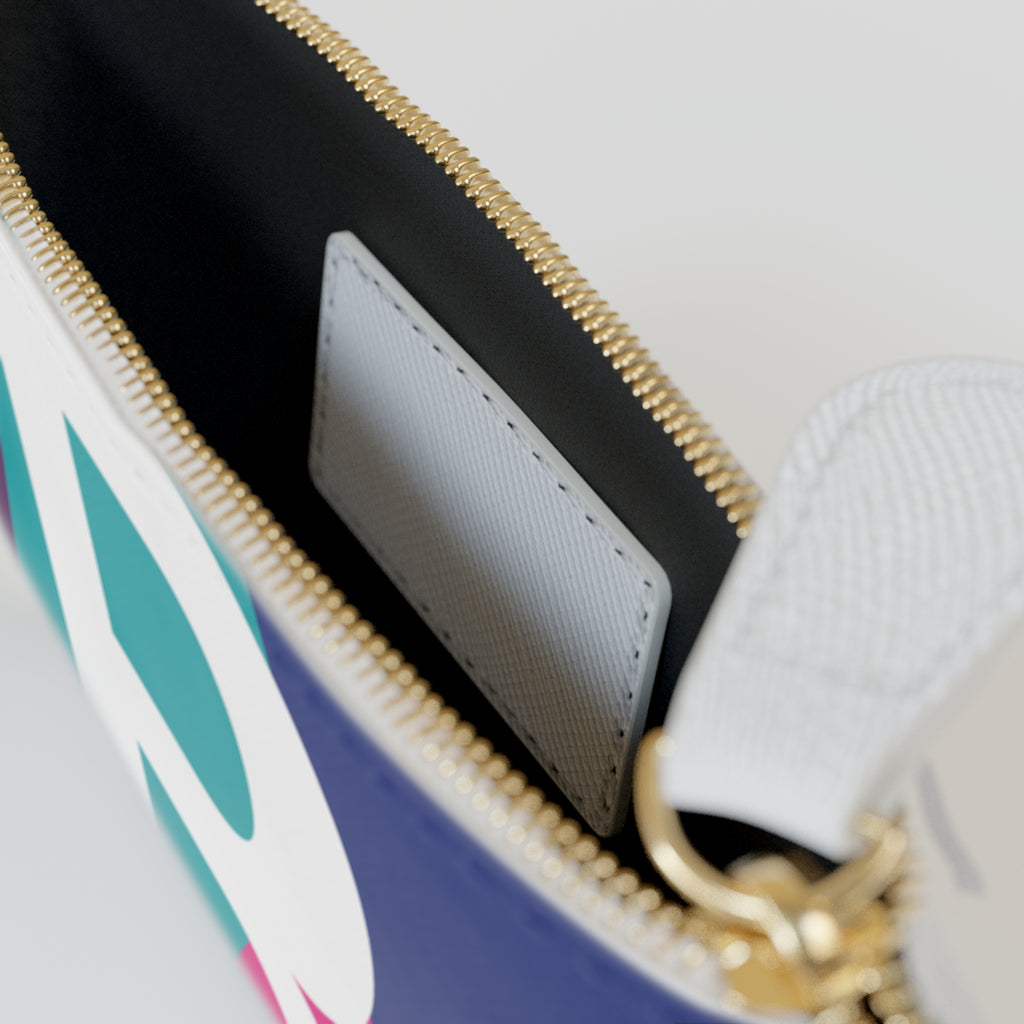 Initial B Mini Clutch — Colorblock Monogram Wristlet Wallet