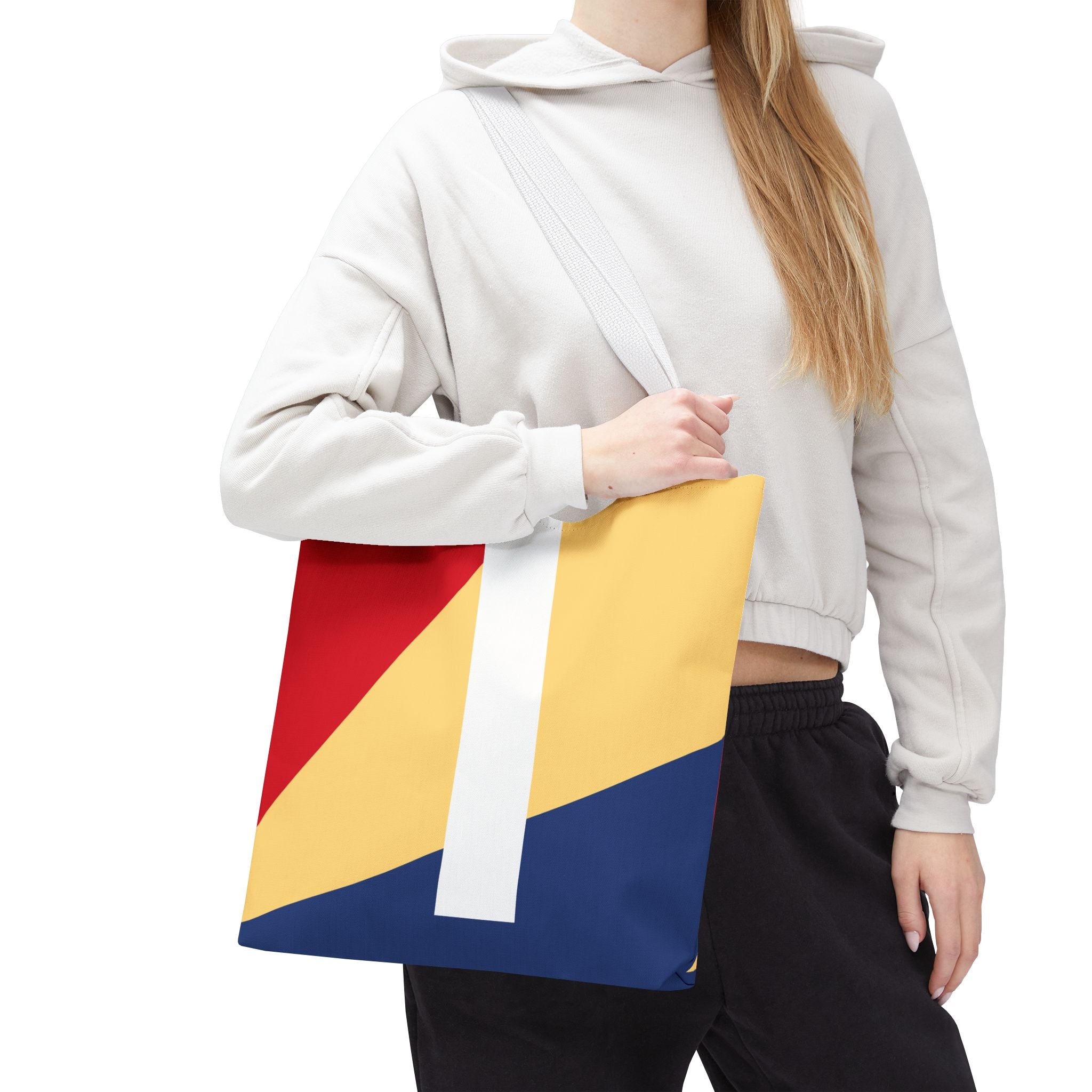 Monogram 'I' Colorblock Tote Bag — Personalized Initial I Shoulder Tote