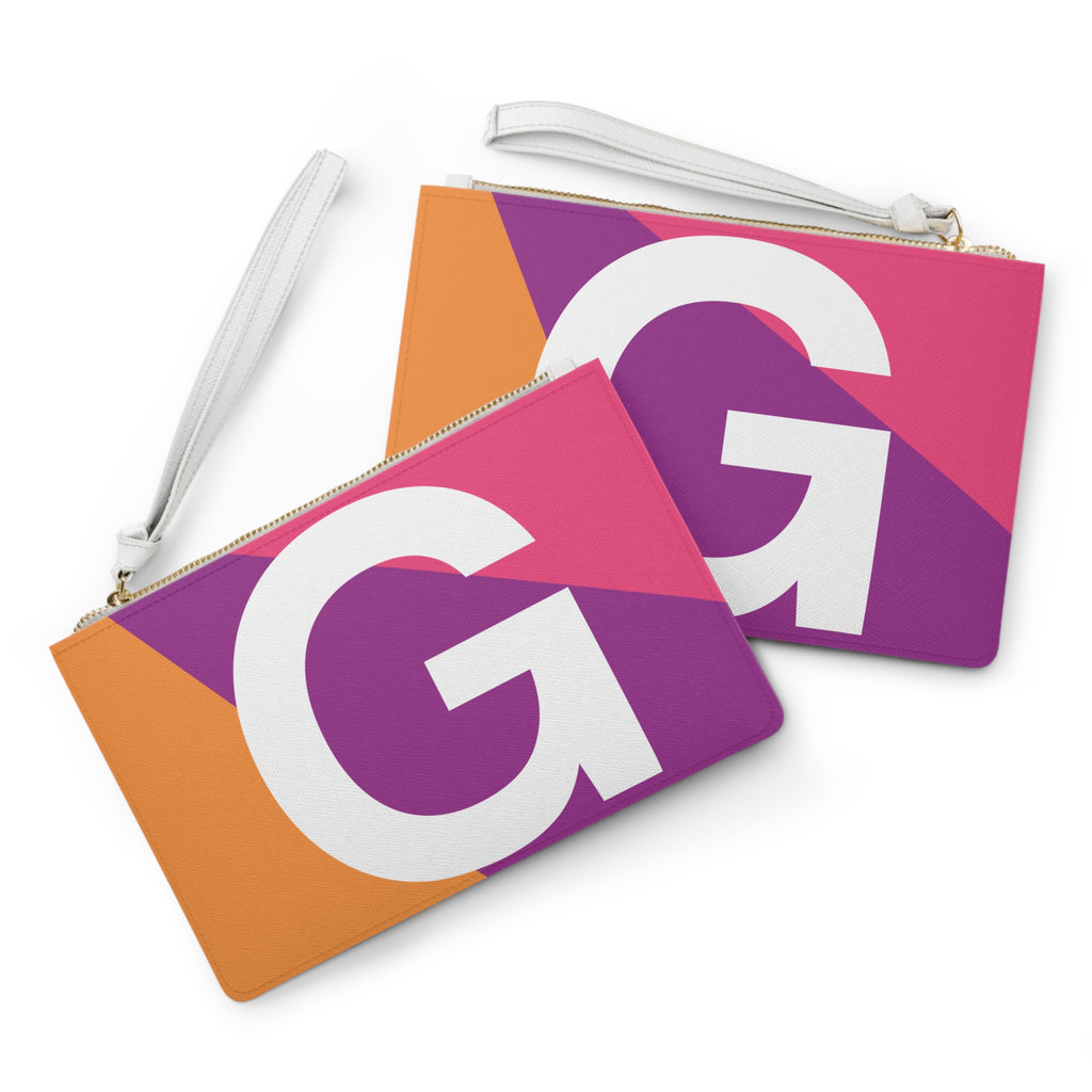 Monogram 'G' Colorblock Clutch Bag — Bold Geometric Wristlet for Everyday & Gifts