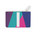 Initial I Mini Clutch — Colorblock Monogram Wristlet Wallet