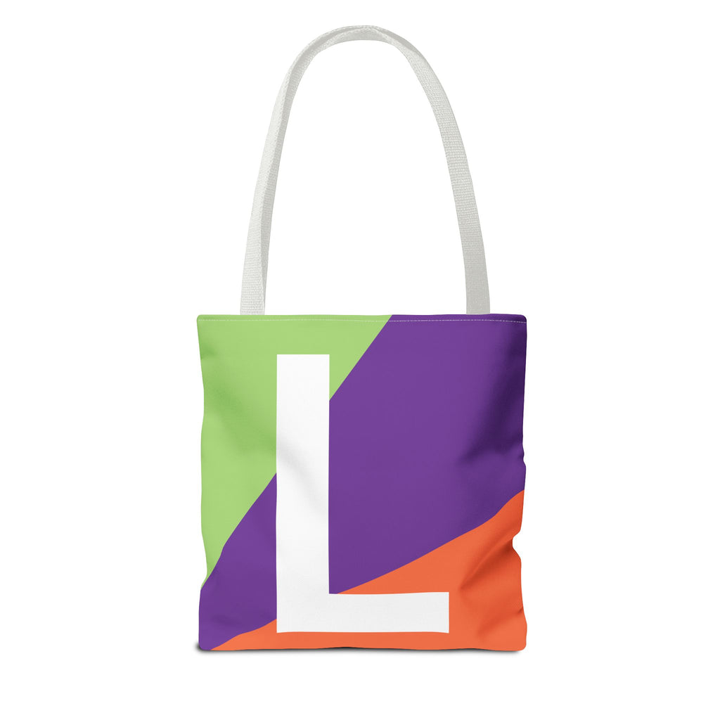 Monogram 'L' Colorblock Tote Bag — Personalized Initial L Shoulder Tote
