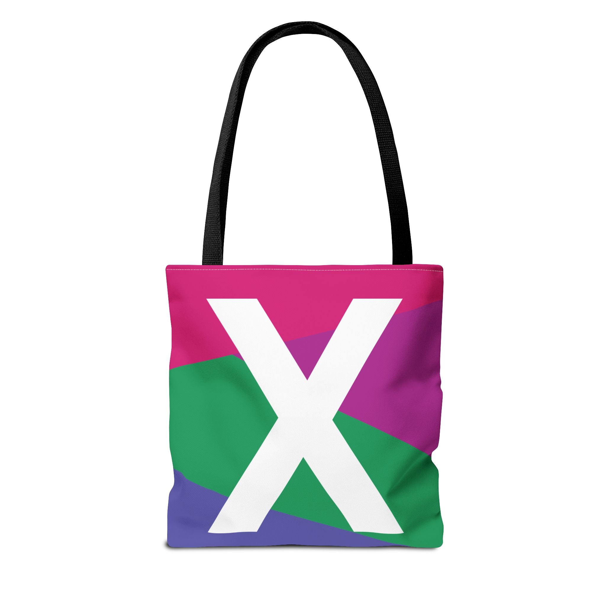 Monogram 'X' Colorblock Tote Bag — Personalized Initial X Shoulder Tote