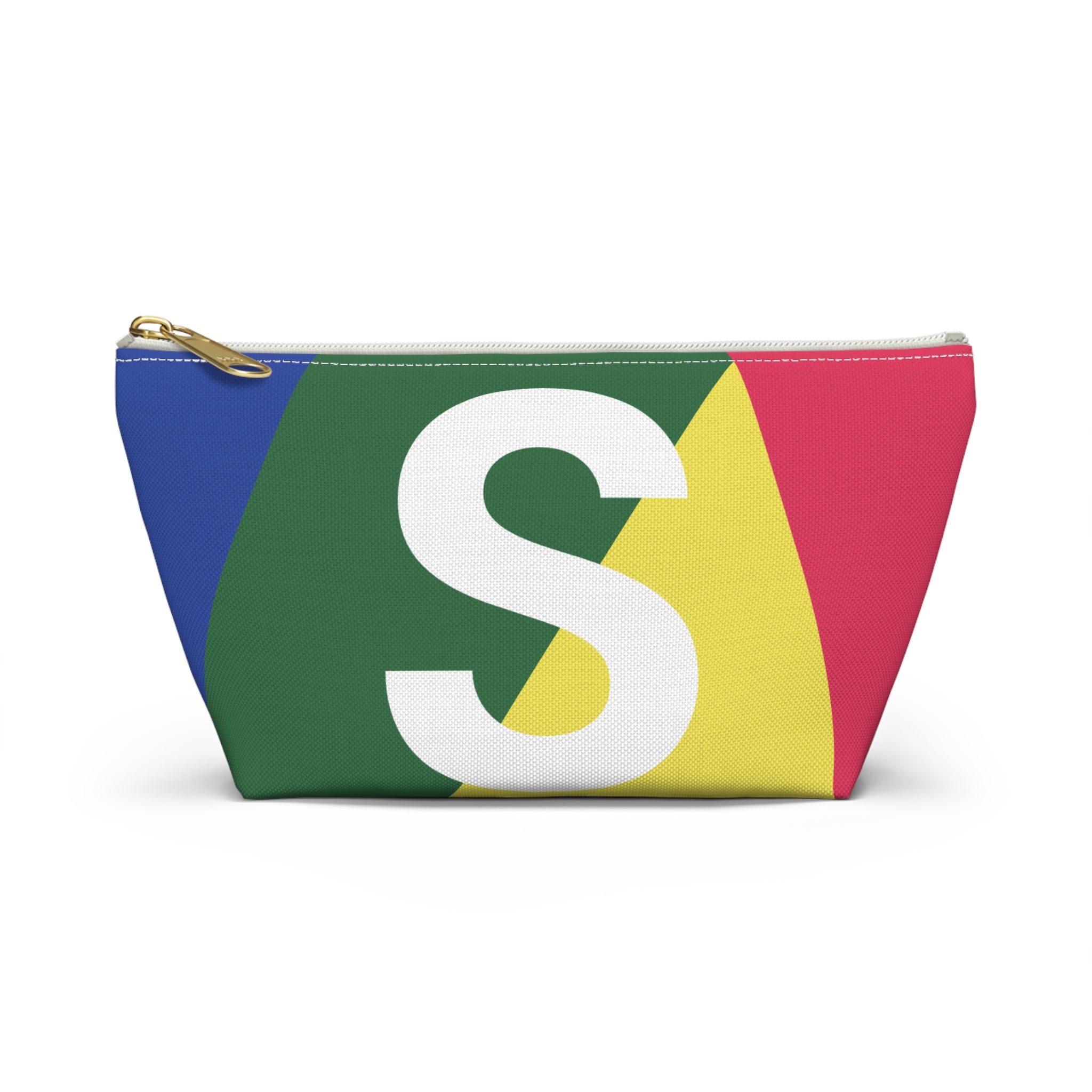 Initials Colorblock Accessory Pouch — Monogram S T-Bottom Cosmetic Bag